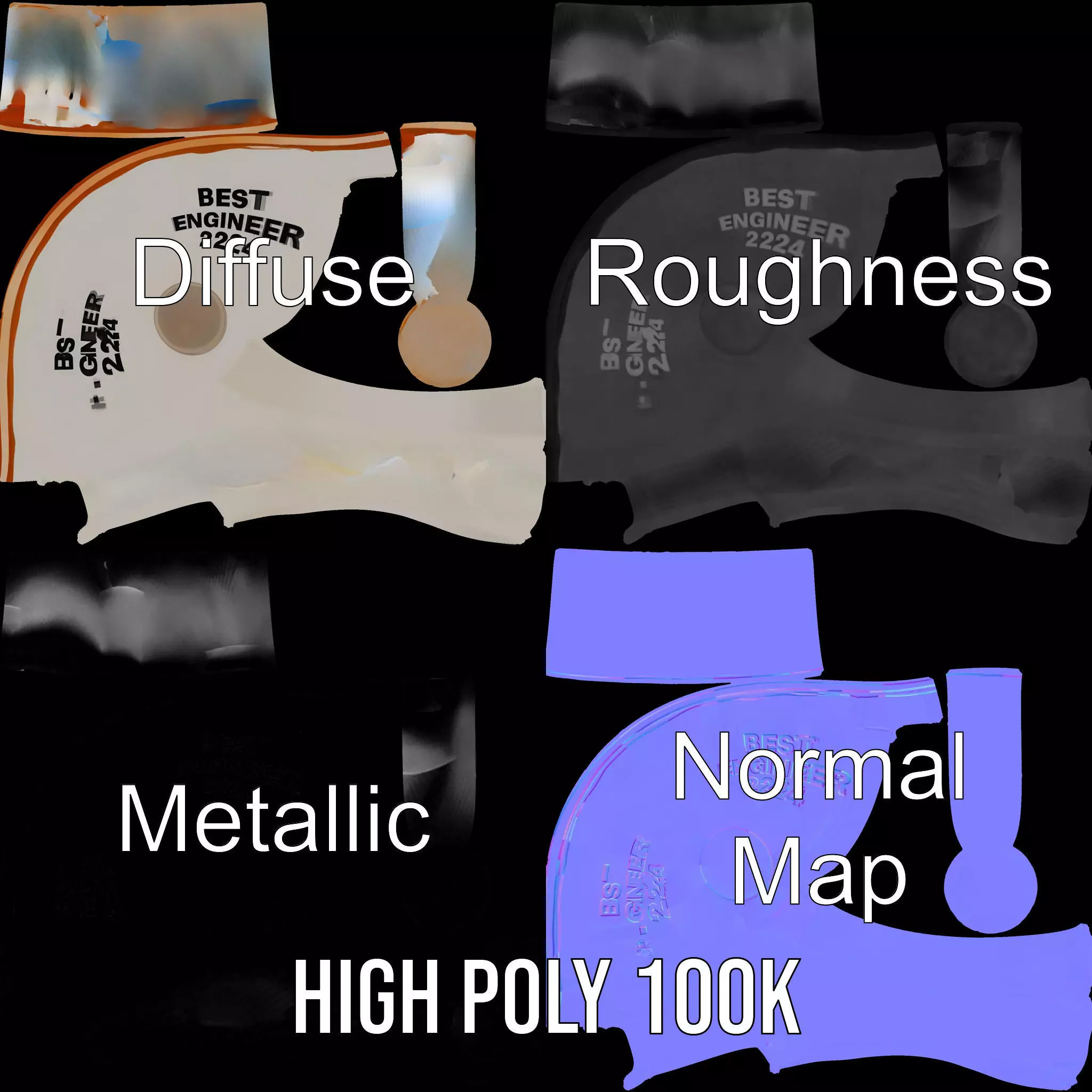 Best Engineer Mug  model pack Low-poly 3D model_3