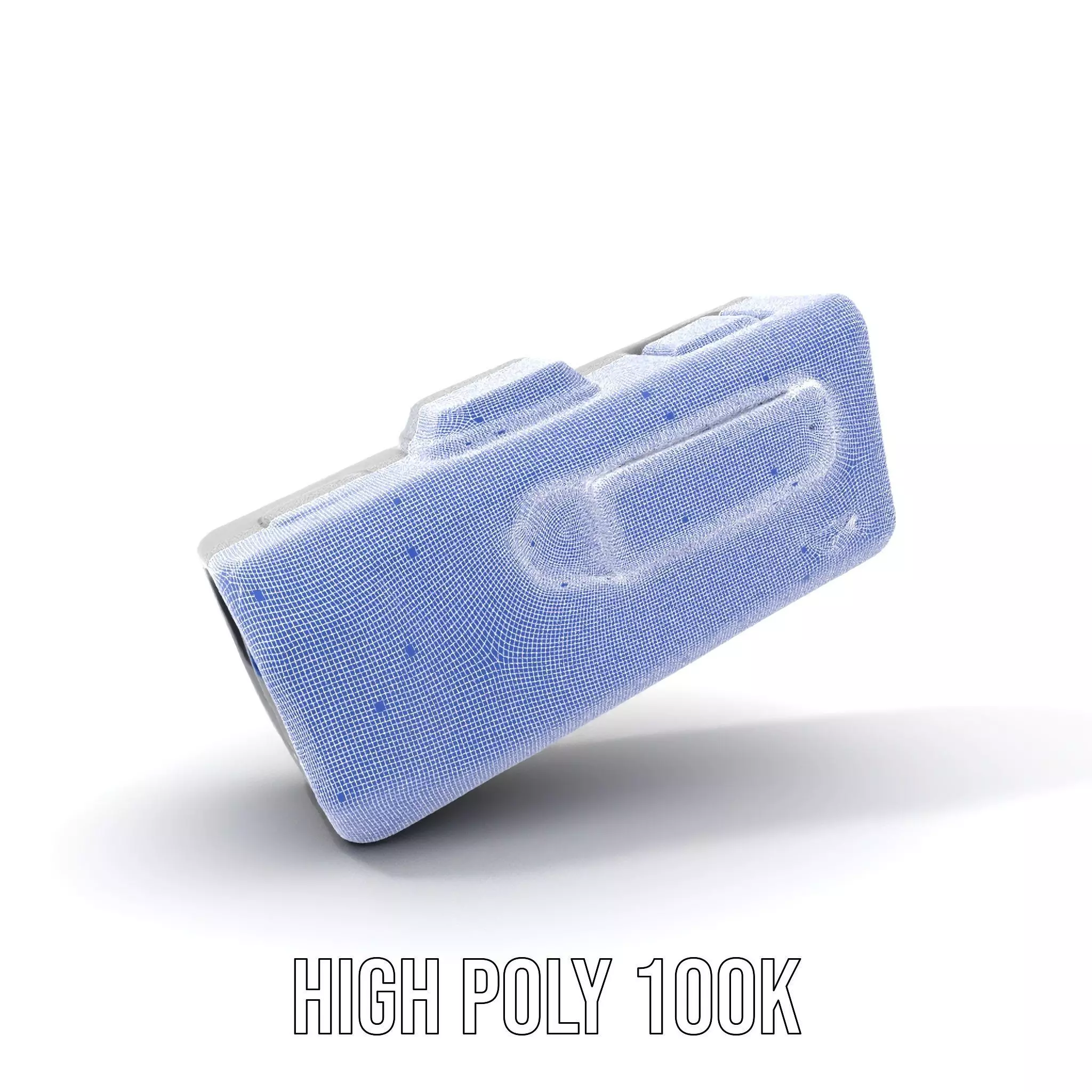 Compact Flashlight with Blue Beam Model Pack Low-poly 3D model_4