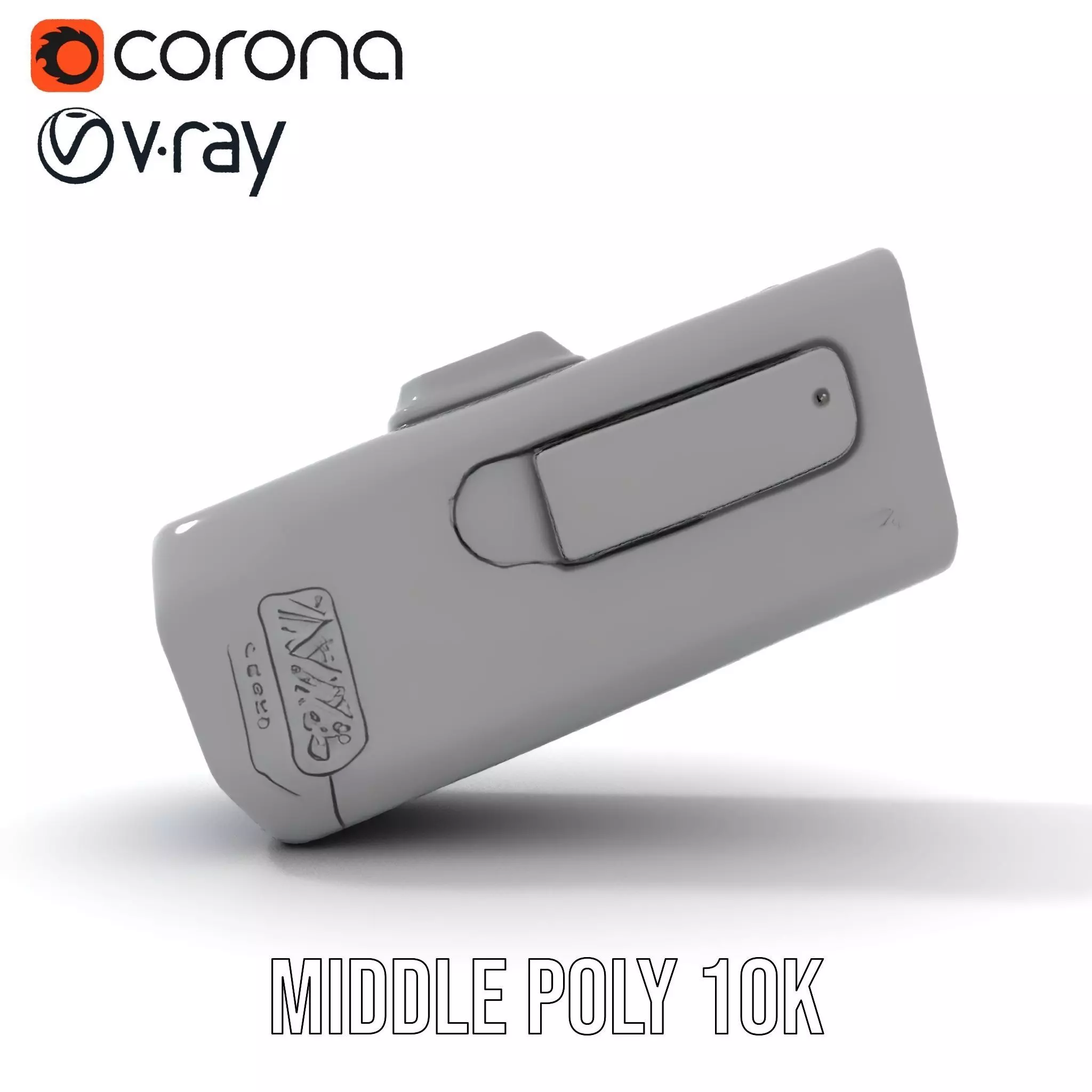 Compact Flashlight with Blue Beam Model Pack Low-poly 3D model_29