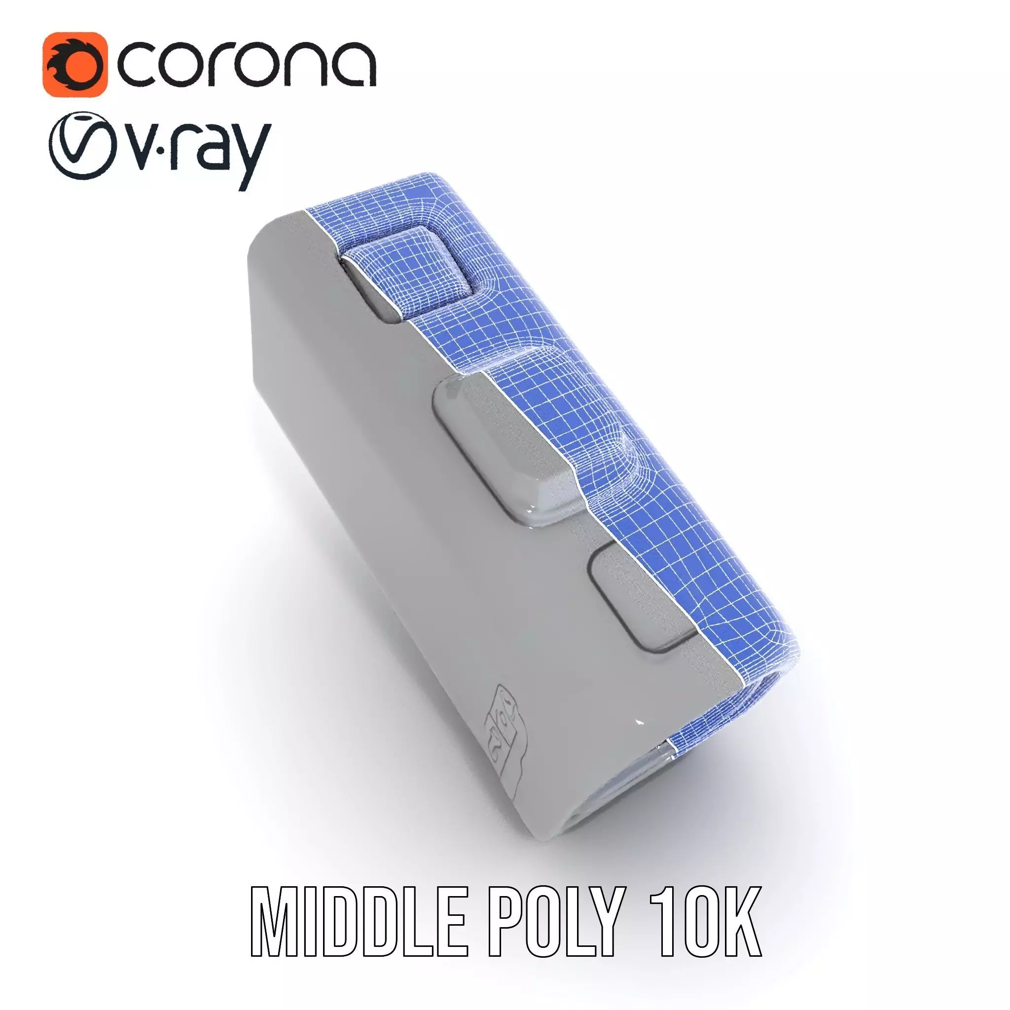 Compact Flashlight with Blue Beam Model Pack Low-poly 3D model_10