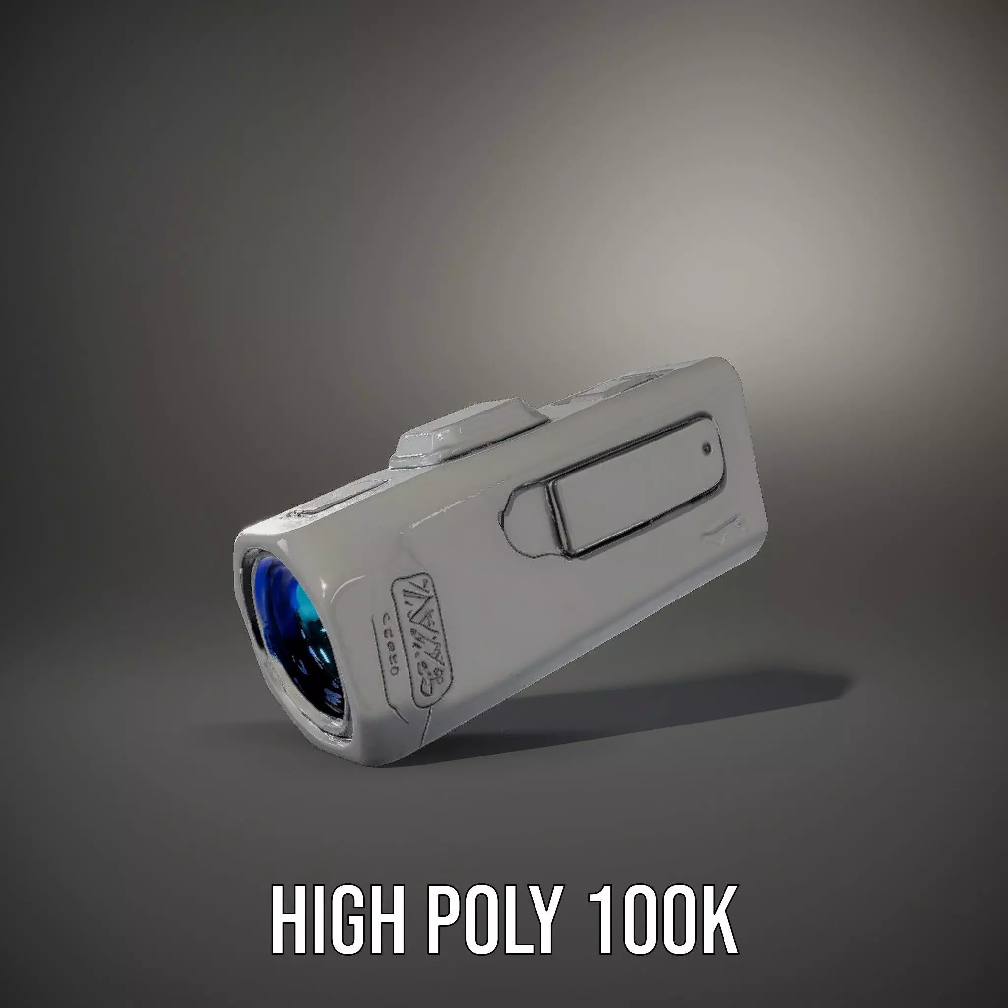 Compact Flashlight with Blue Beam Model Pack Low-poly 3D model_20