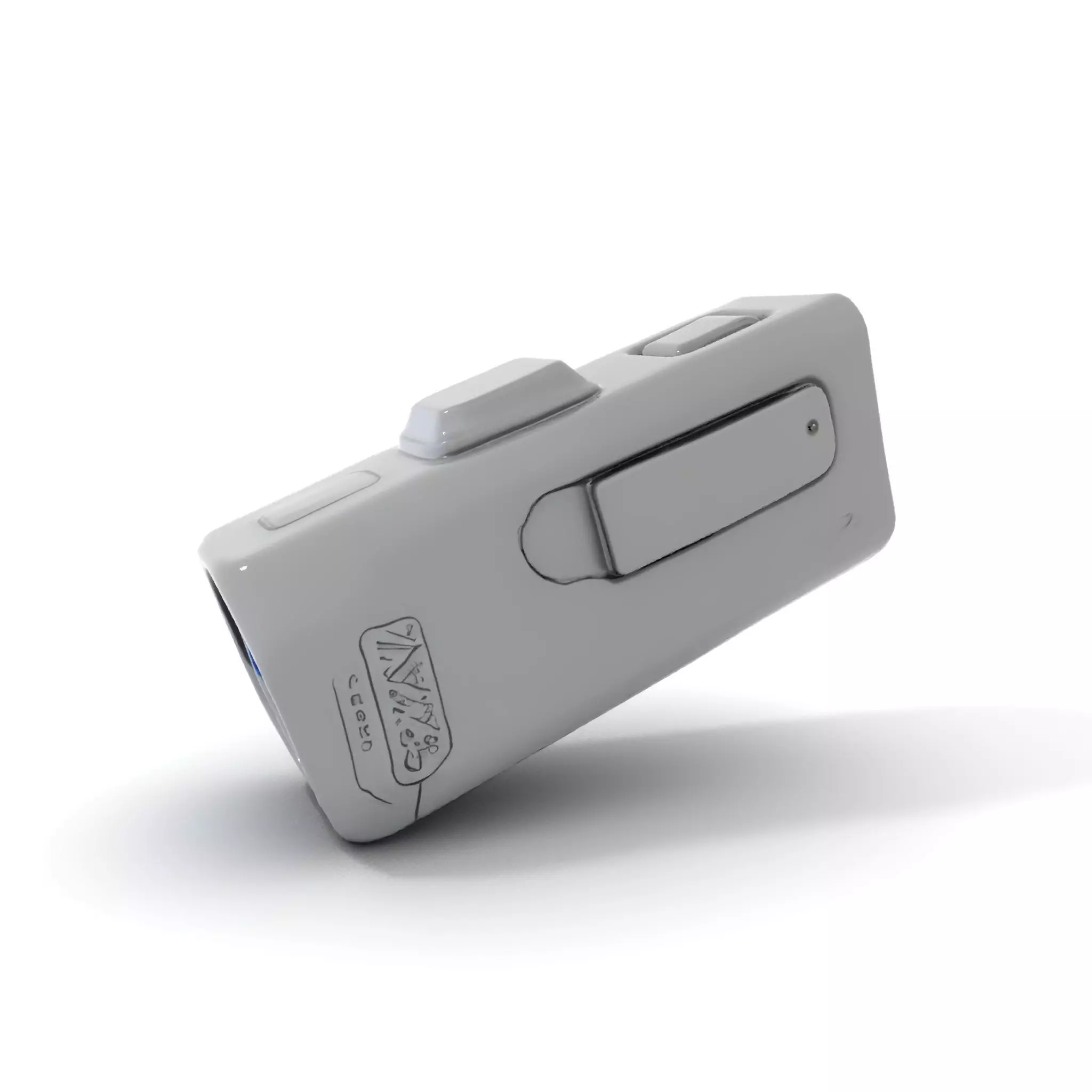 Compact Flashlight with Blue Beam Model Pack Low-poly 3D model_15