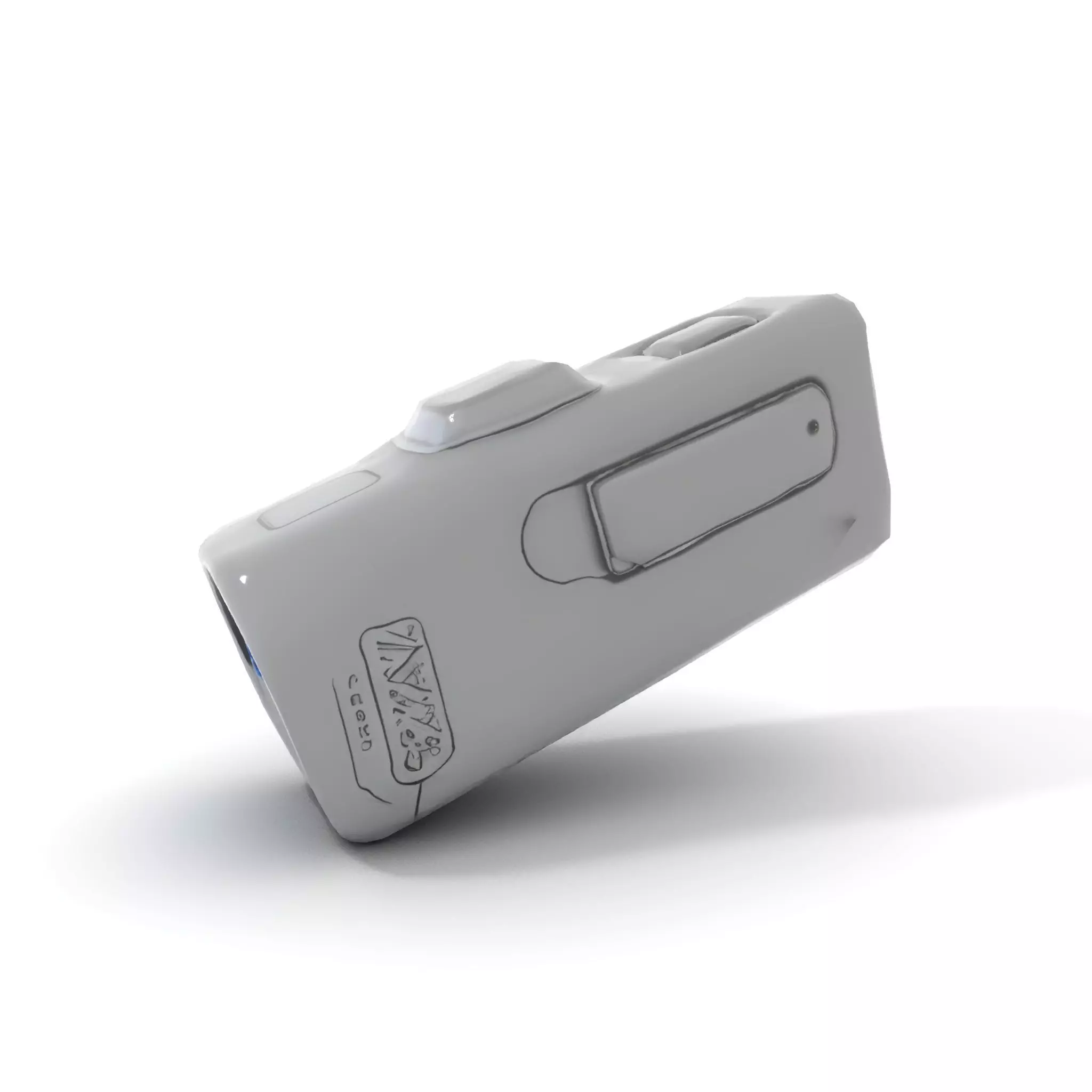 Compact Flashlight with Blue Beam Model Pack Low-poly 3D model_7