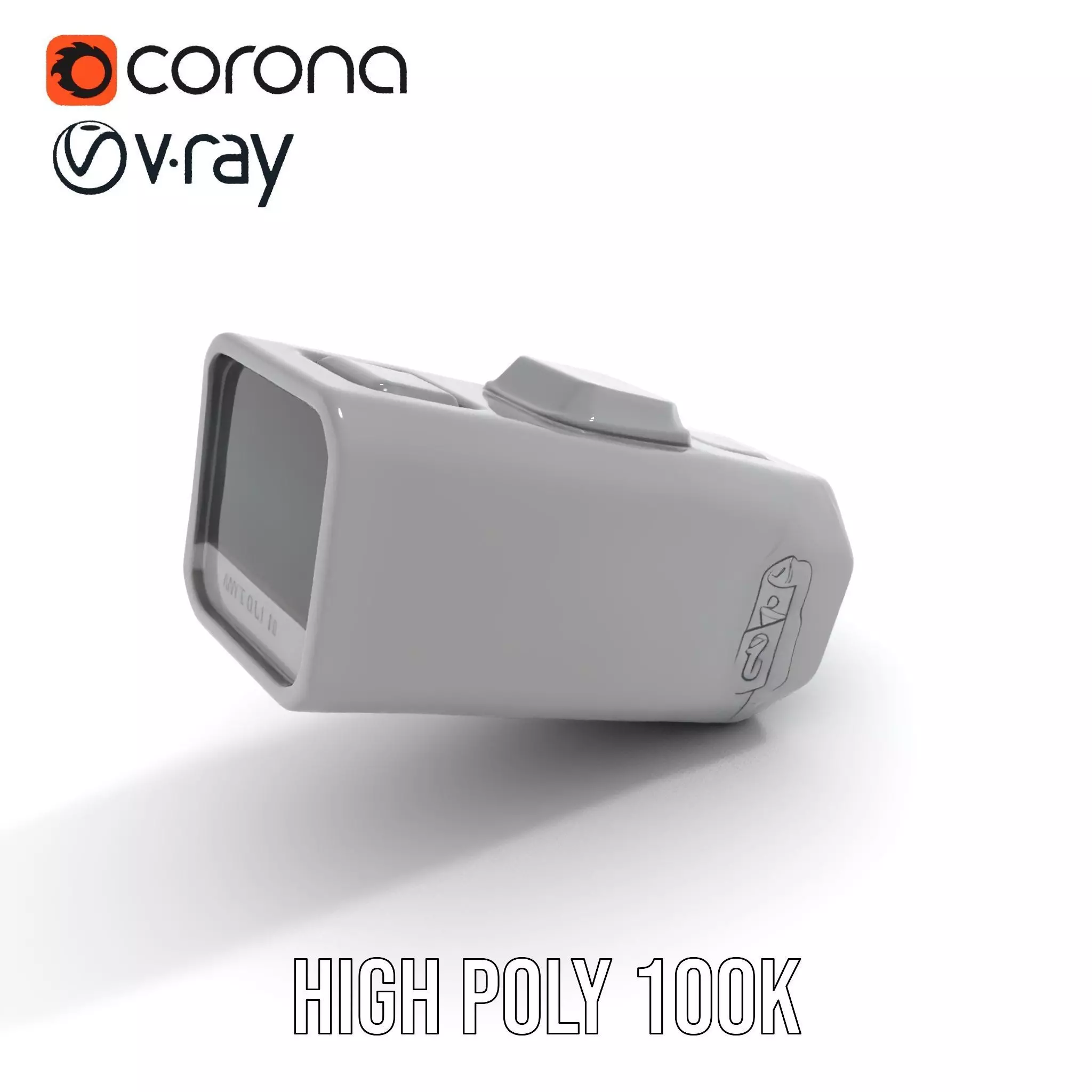 Compact Flashlight with Blue Beam Model Pack Low-poly 3D model_8