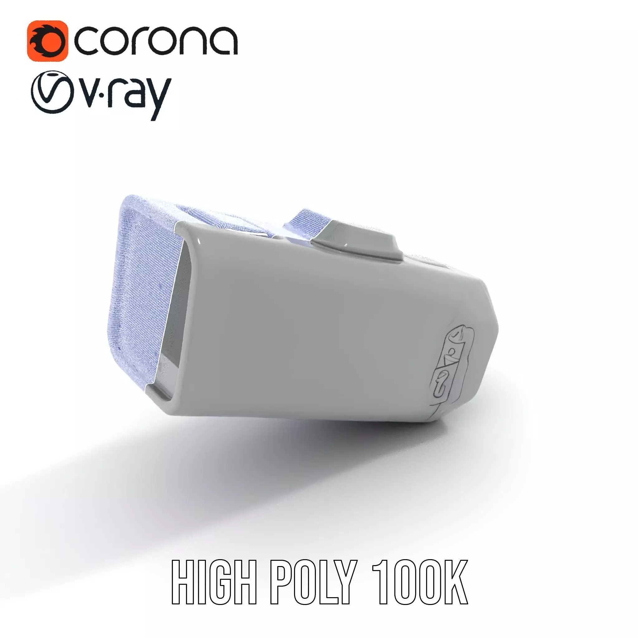 Compact Flashlight with Blue Beam Model Pack Low-poly 3D model_32