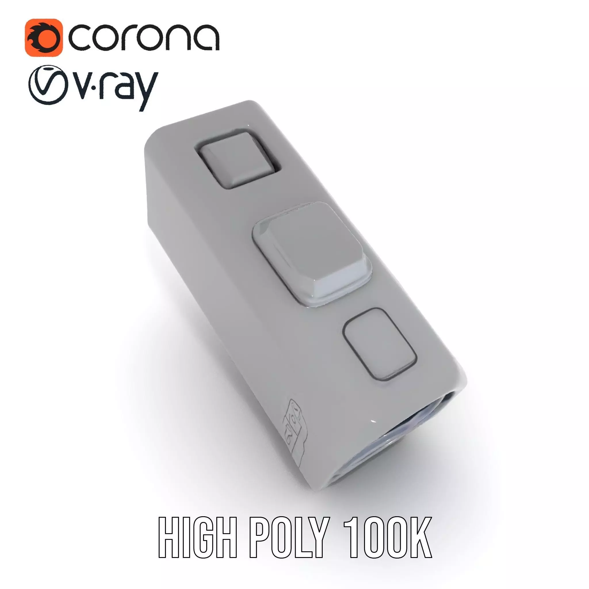 Compact Flashlight with Blue Beam Model Pack Low-poly 3D model_14