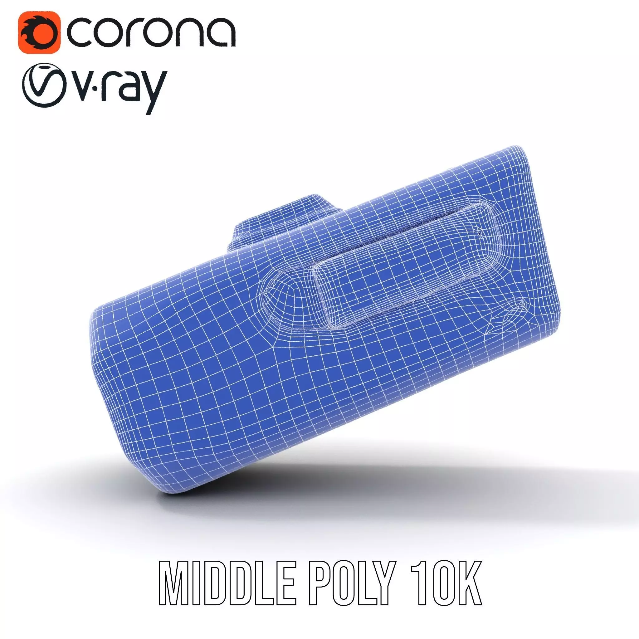 Compact Flashlight with Blue Beam Model Pack Low-poly 3D model_6