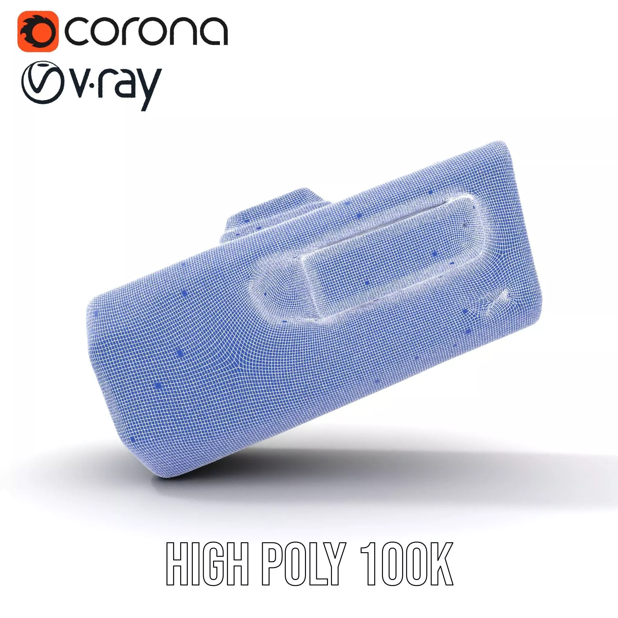 Compact Flashlight with Blue Beam Model Pack Low-poly 3D model_34