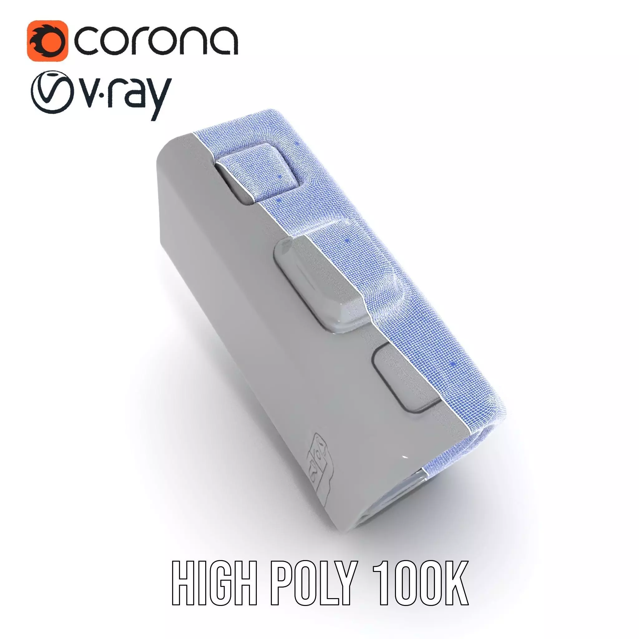 Compact Flashlight with Blue Beam Model Pack Low-poly 3D model_33