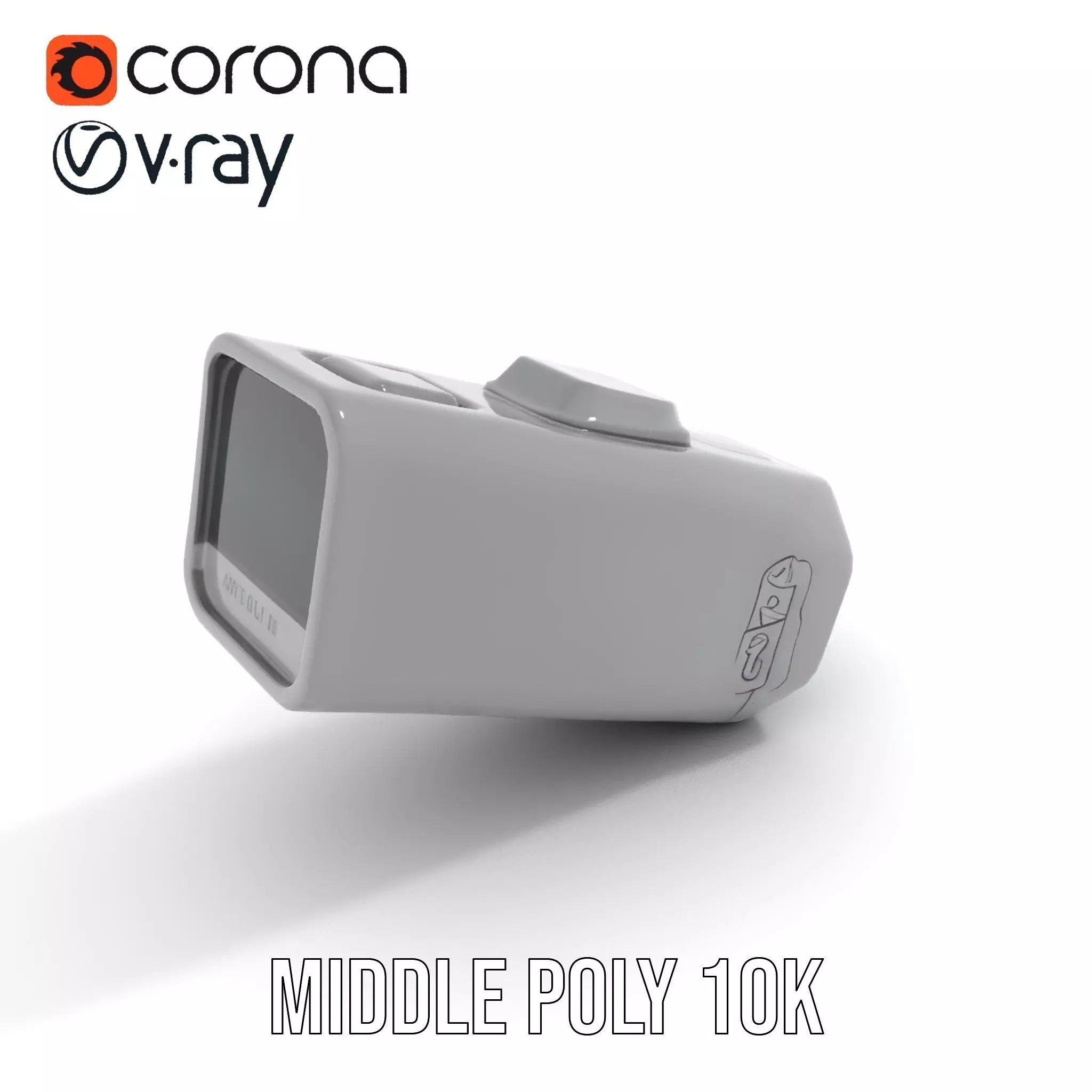 Compact Flashlight with Blue Beam Model Pack Low-poly 3D model_18