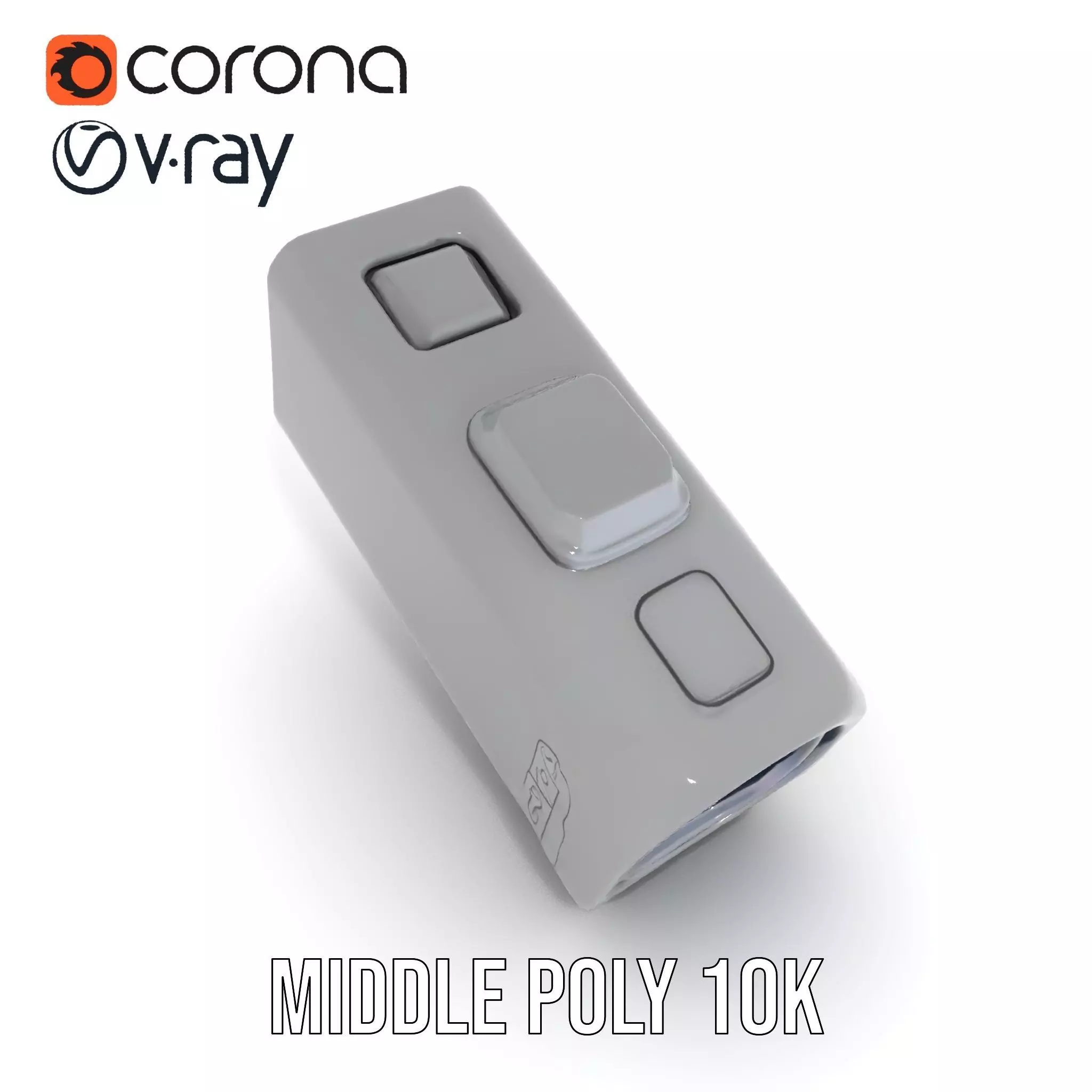 Compact Flashlight with Blue Beam Model Pack Low-poly 3D model_23