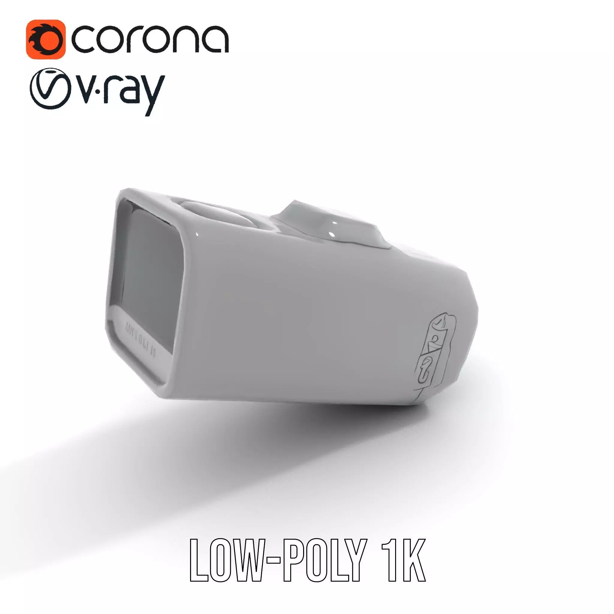 Compact Flashlight with Blue Beam Model Pack Low-poly 3D model_11