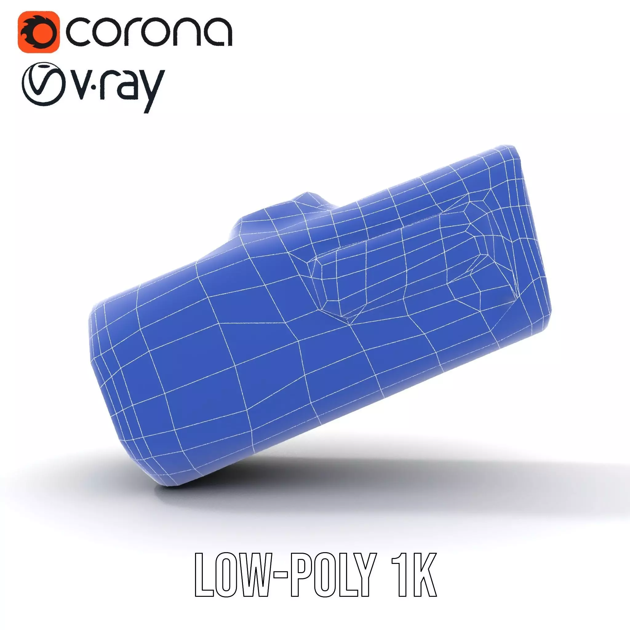 Compact Flashlight with Blue Beam Model Pack Low-poly 3D model_30