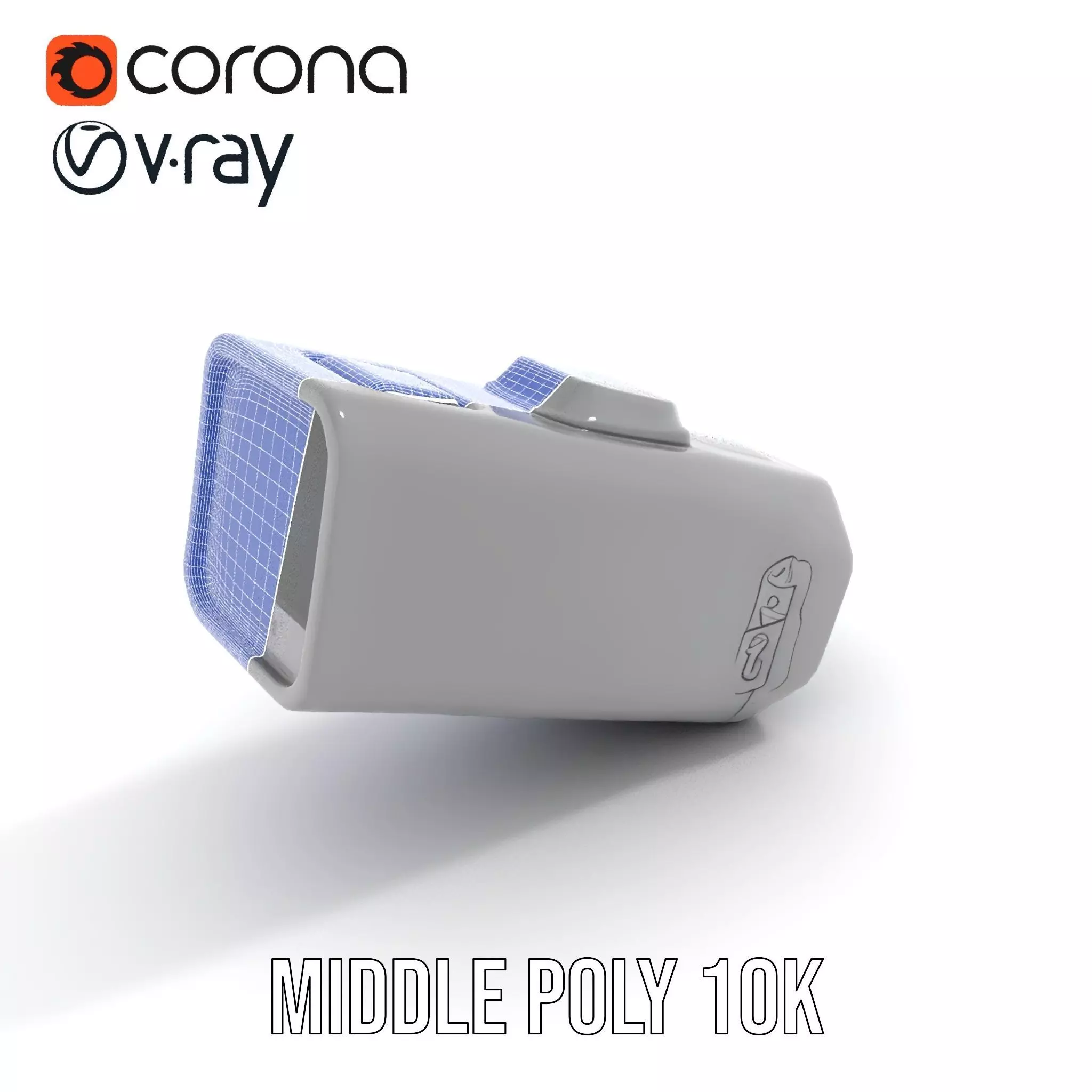 Compact Flashlight with Blue Beam Model Pack Low-poly 3D model_21