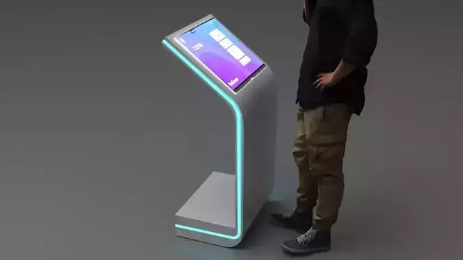 Modern Retail touch Kiosk Low-poly 3D model