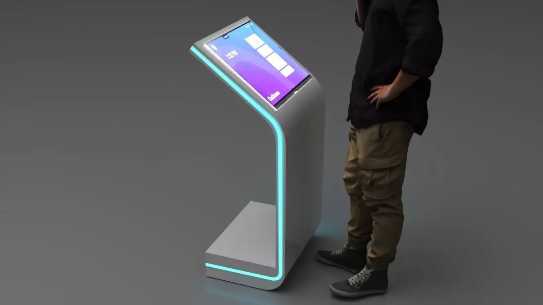 Modern Retail touch Kiosk Low-poly 3D model_0
