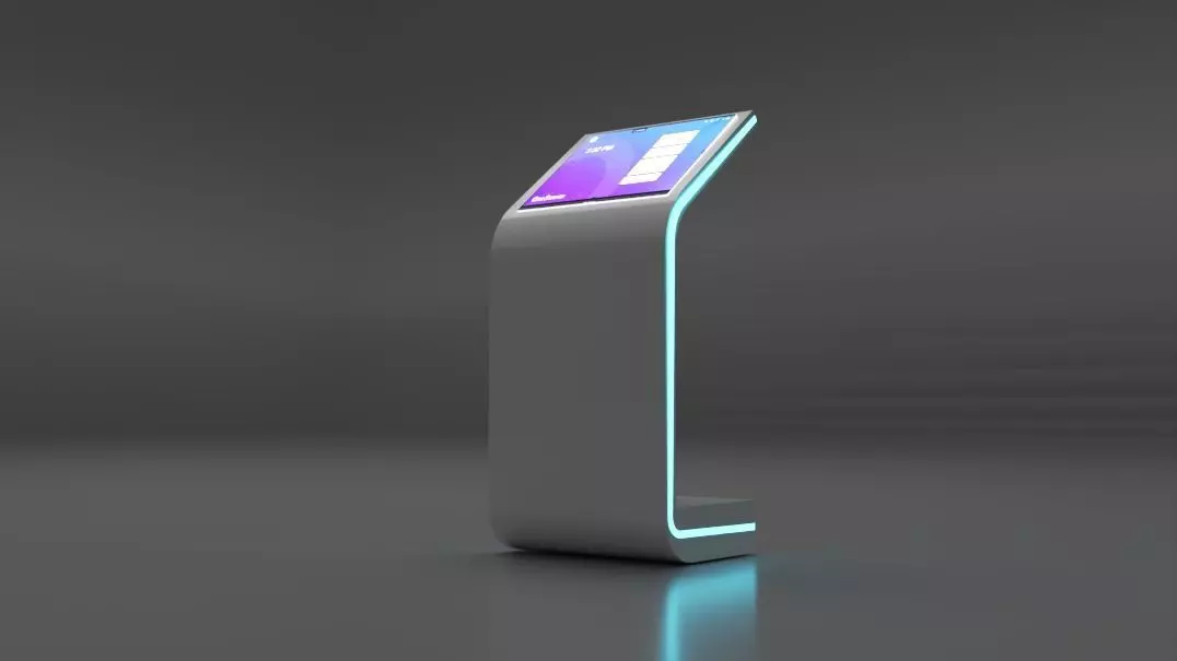 Modern Retail touch Kiosk Low-poly 3D model_2
