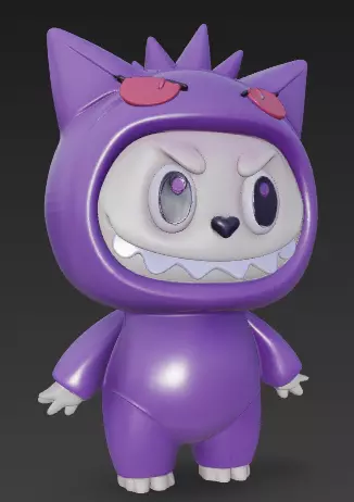 Labubu x Gengar 3D print model_2