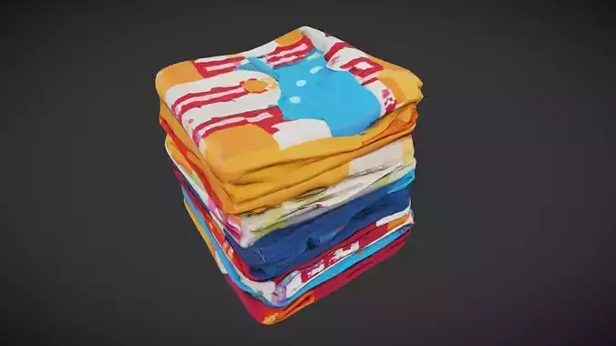 Blanket Stack Low-poly 3D model