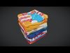 Blanket Stack Low-poly 3D model_1