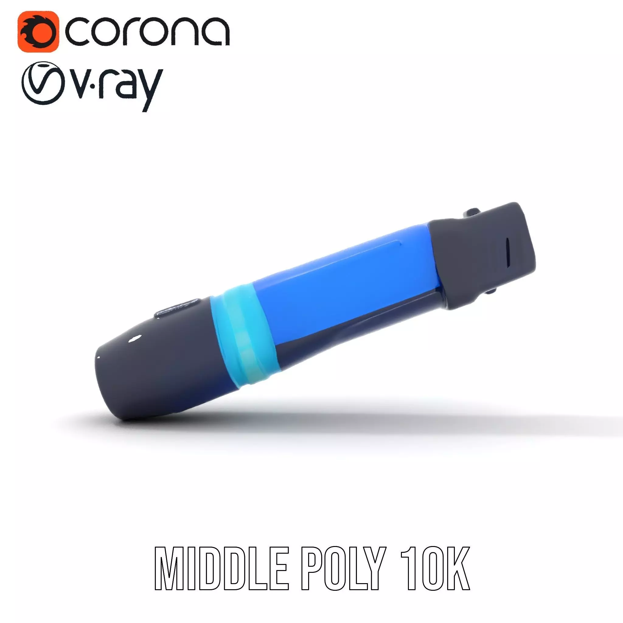 Futuristic Blue Light Pen model pack Low-poly 3D model_11