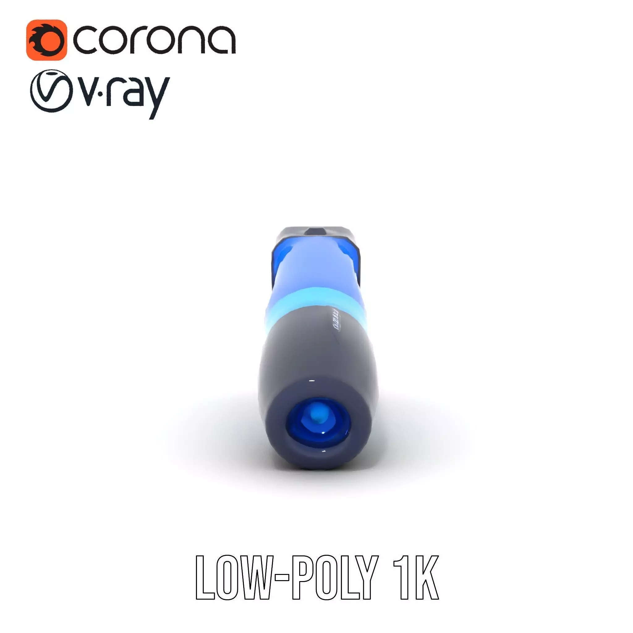 Futuristic Blue Light Pen model pack Low-poly 3D model_9