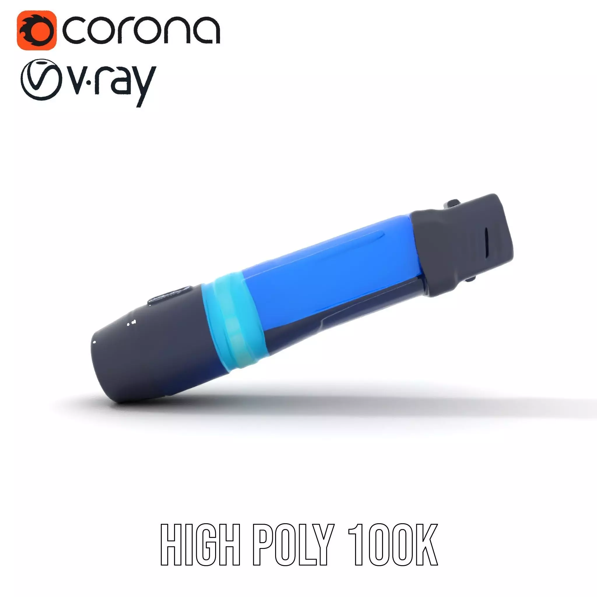 Futuristic Blue Light Pen model pack Low-poly 3D model_28