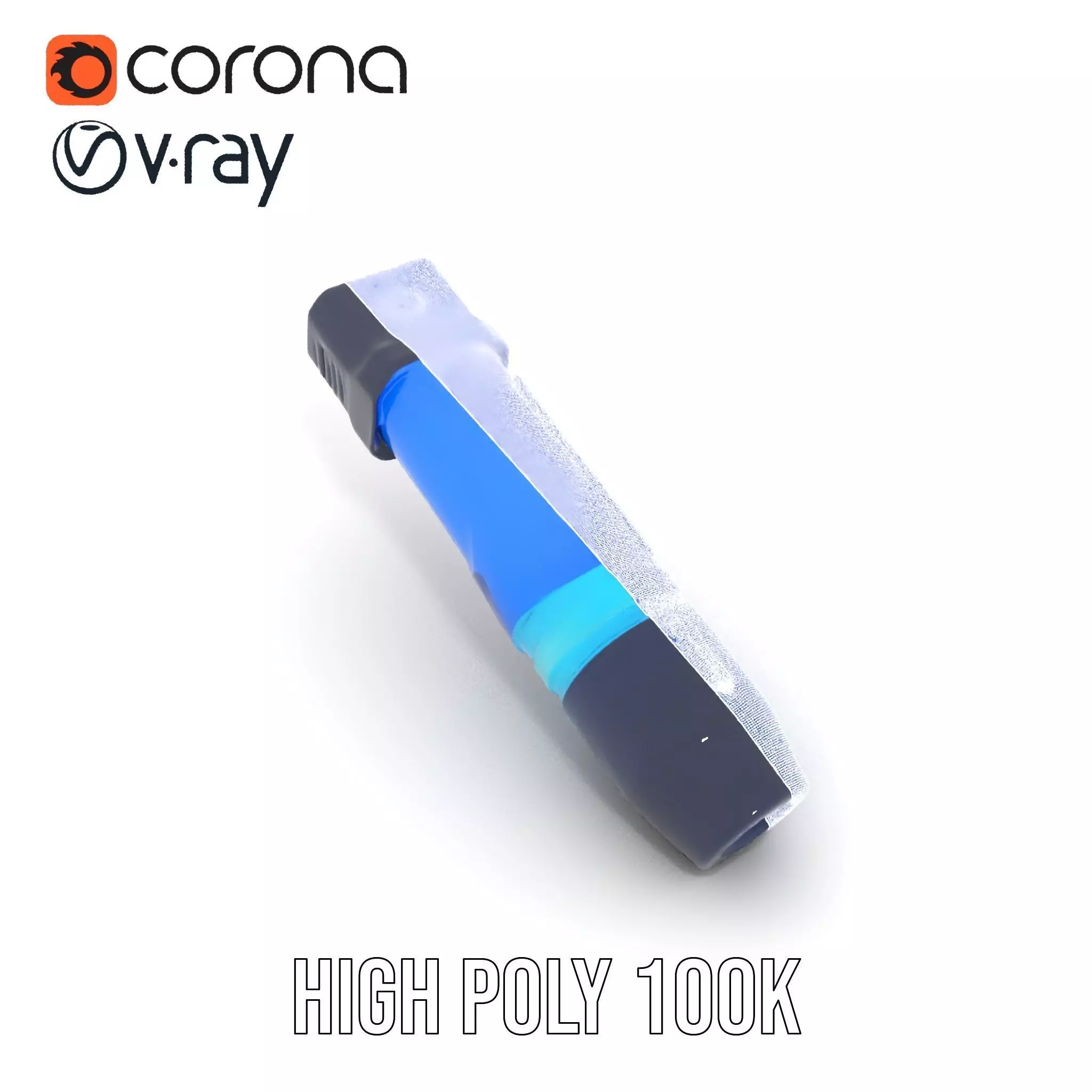 Futuristic Blue Light Pen model pack Low-poly 3D model_33