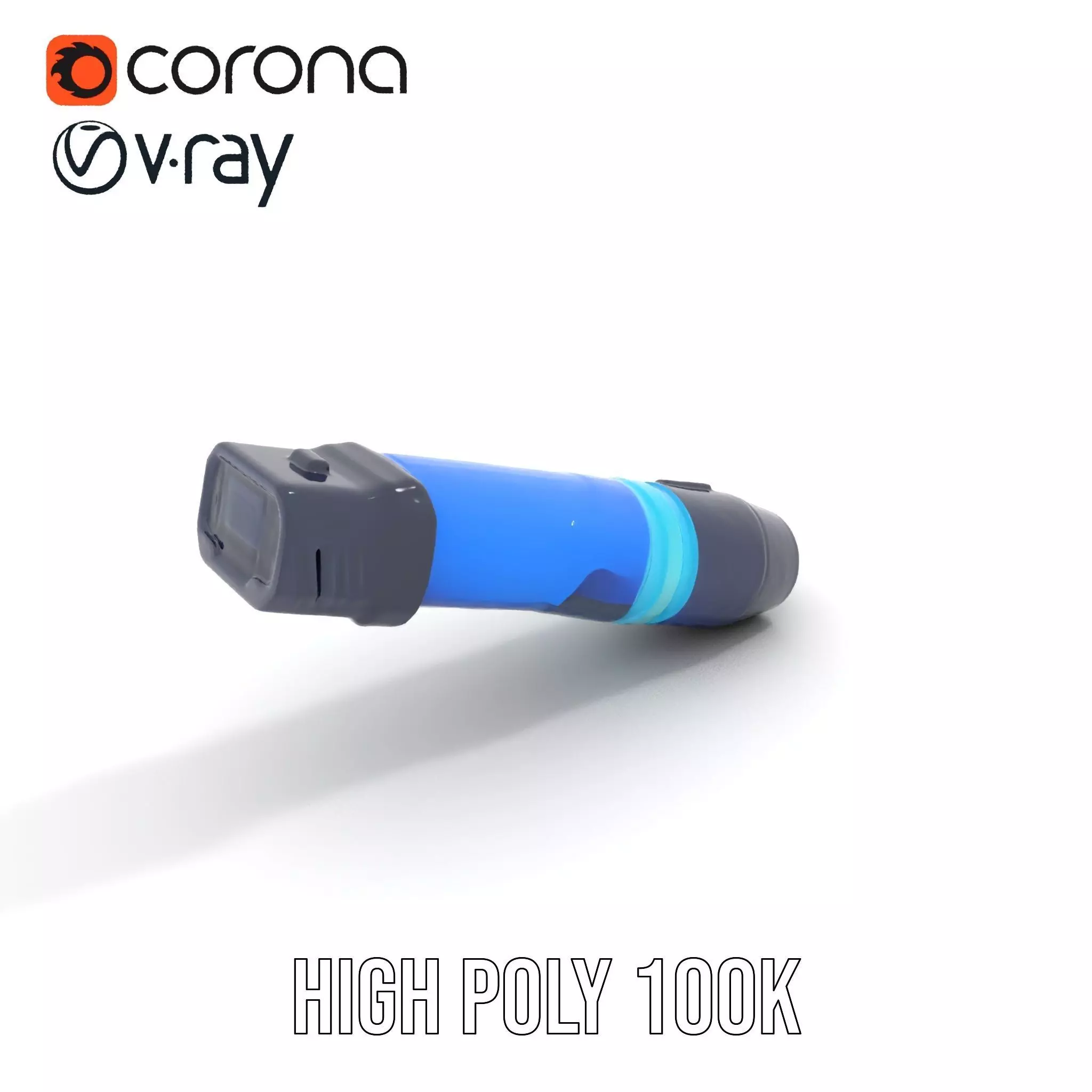 Futuristic Blue Light Pen model pack Low-poly 3D model_25