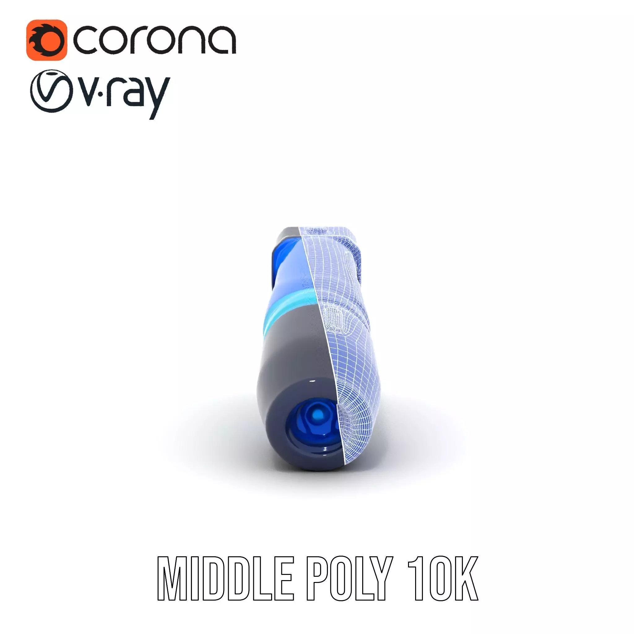 Futuristic Blue Light Pen model pack Low-poly 3D model_23