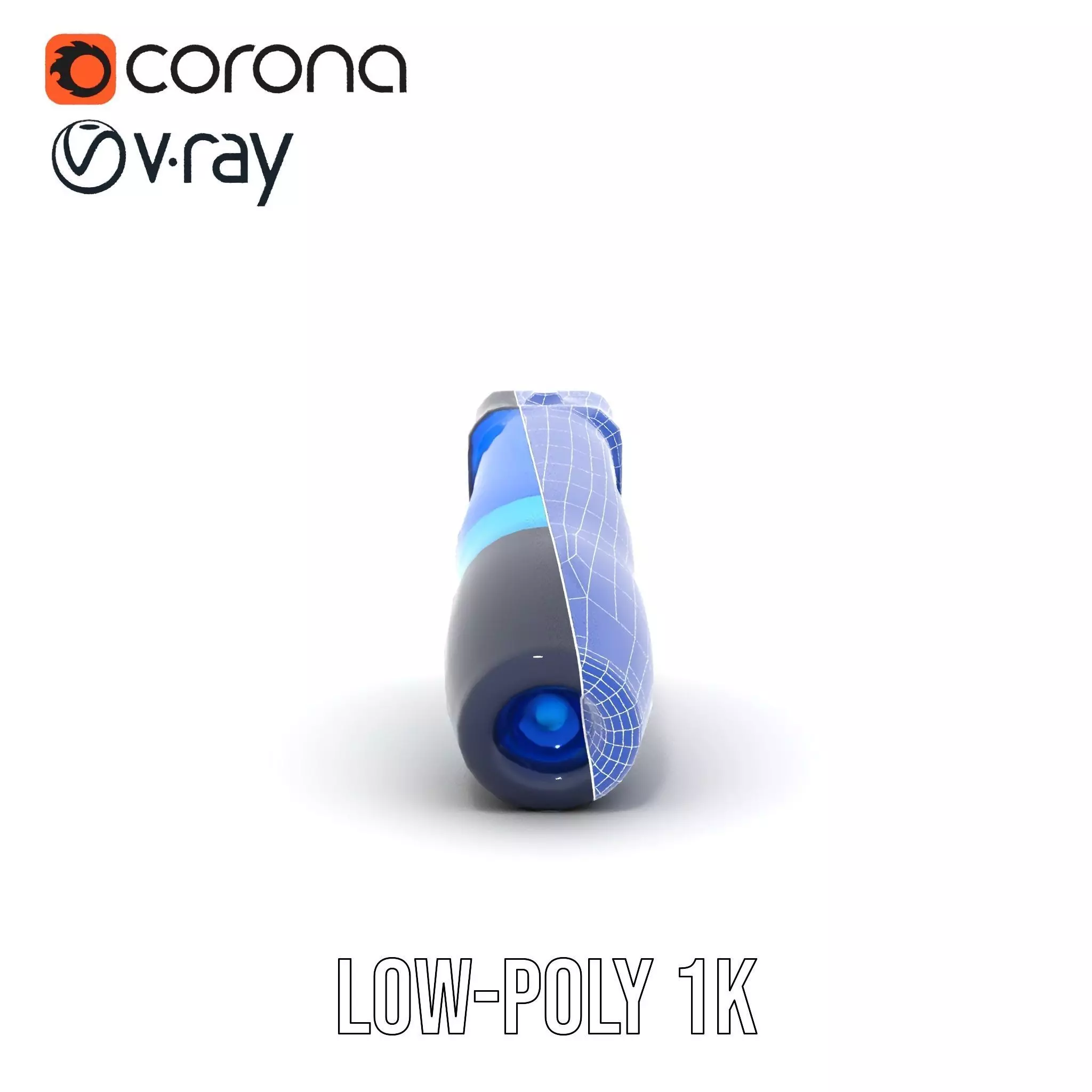 Futuristic Blue Light Pen model pack Low-poly 3D model_30