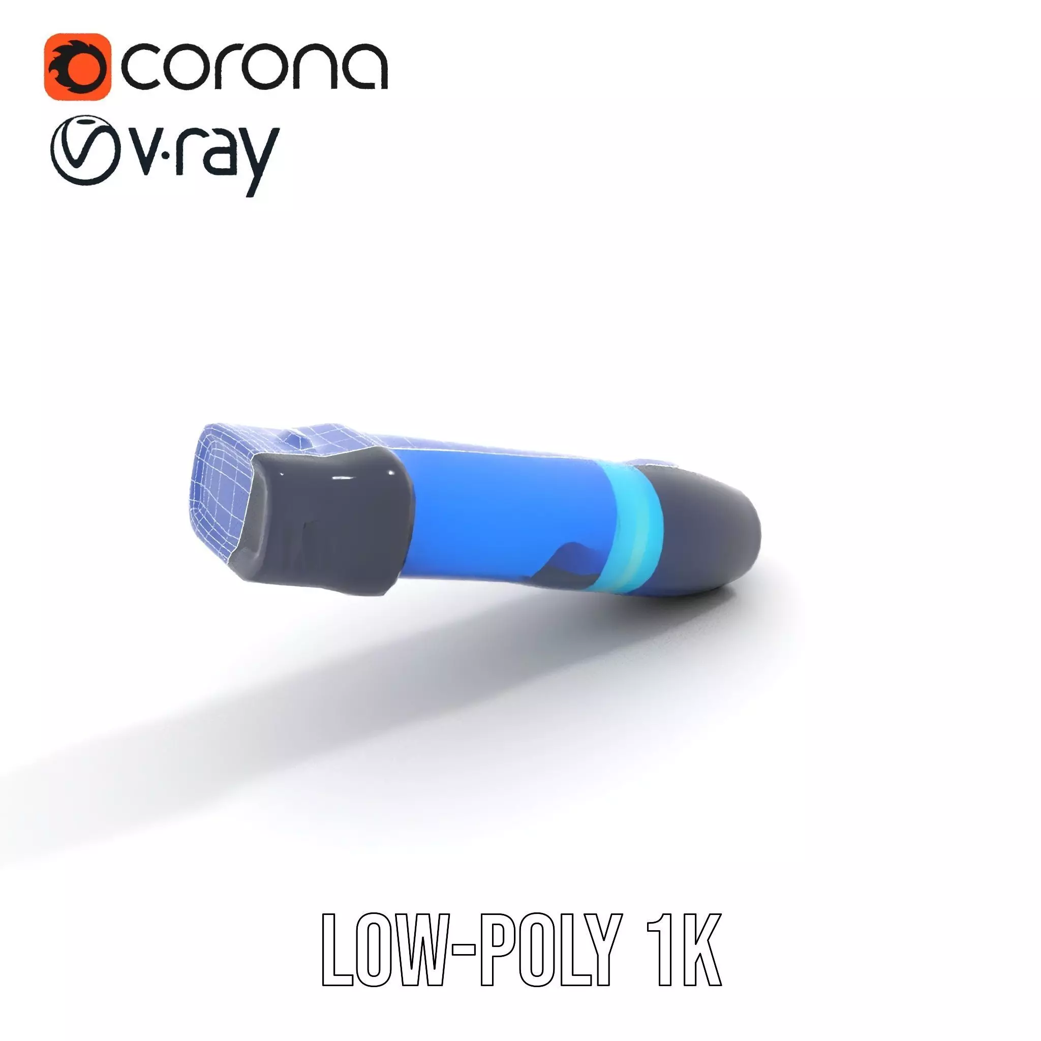 Futuristic Blue Light Pen model pack Low-poly 3D model_18