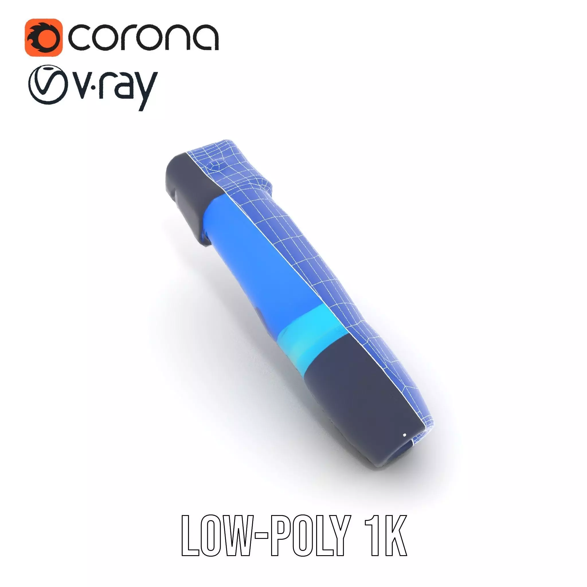 Futuristic Blue Light Pen model pack Low-poly 3D model_27
