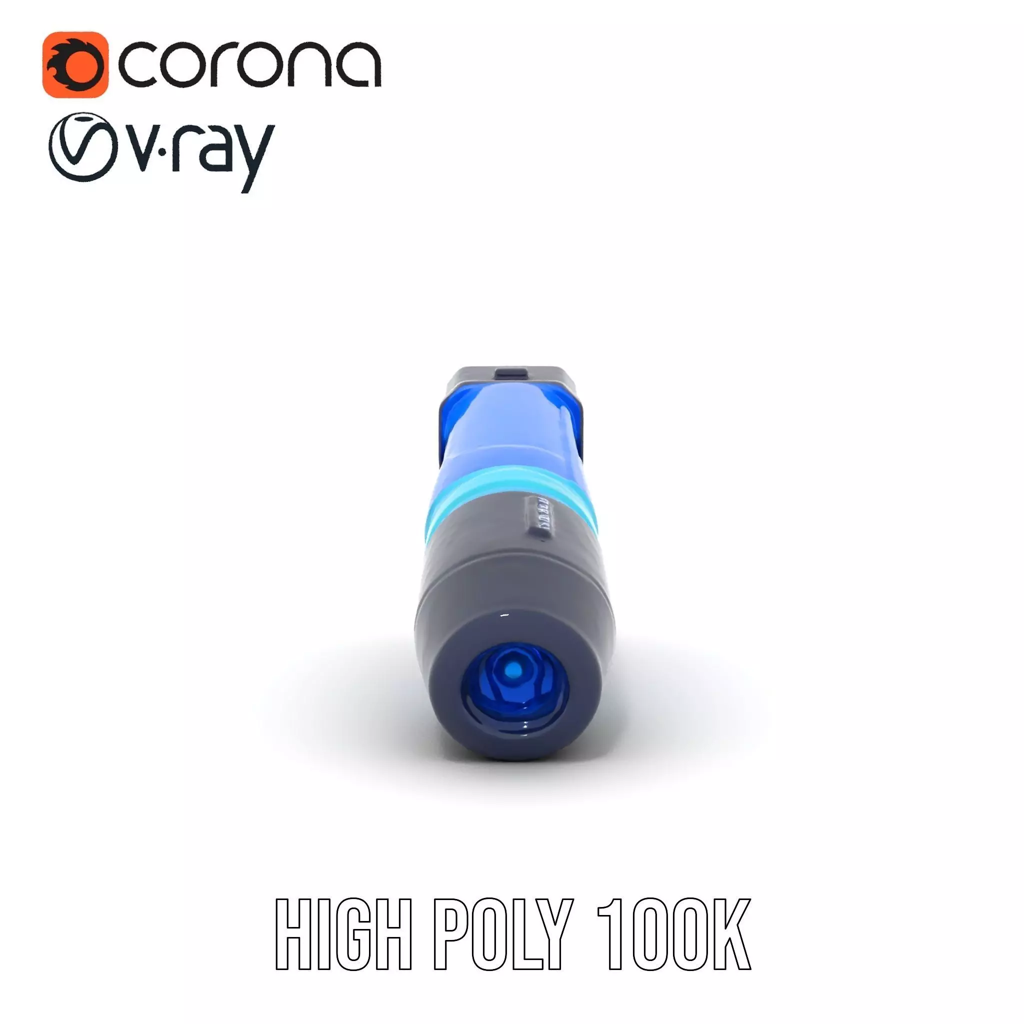 Futuristic Blue Light Pen model pack Low-poly 3D model_32