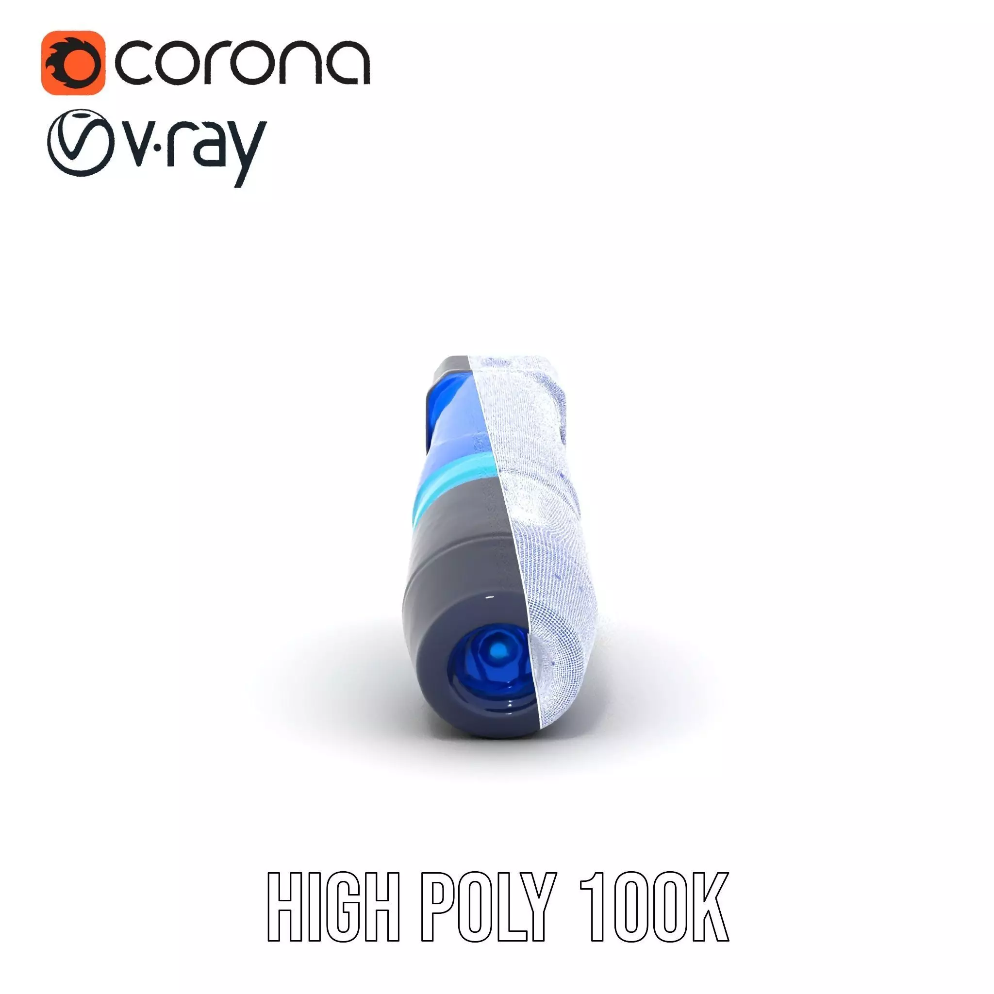 Futuristic Blue Light Pen model pack Low-poly 3D model_34