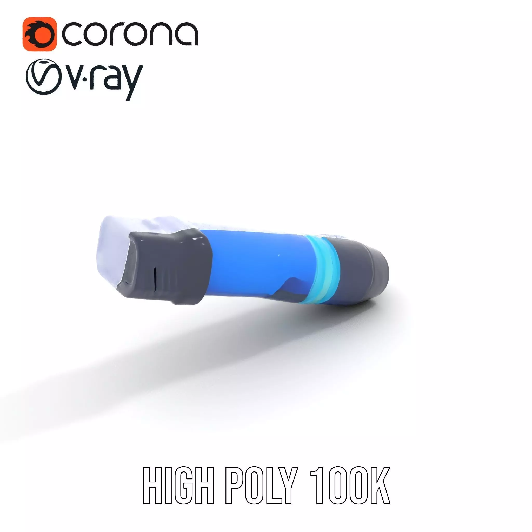 Futuristic Blue Light Pen model pack Low-poly 3D model_19
