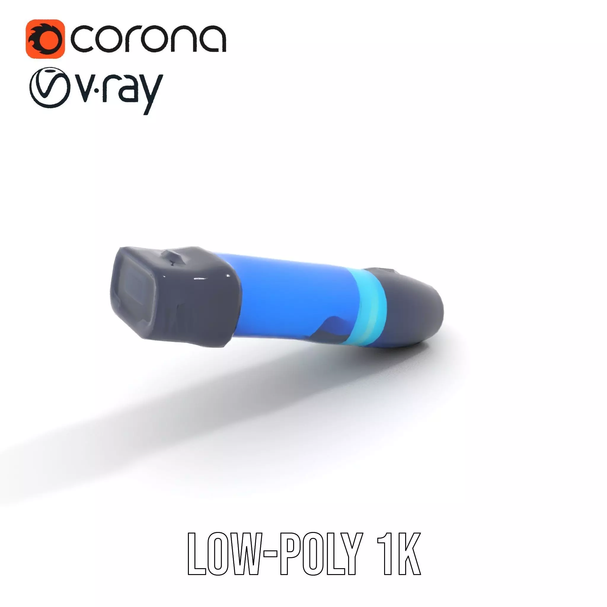 Futuristic Blue Light Pen model pack Low-poly 3D model_12