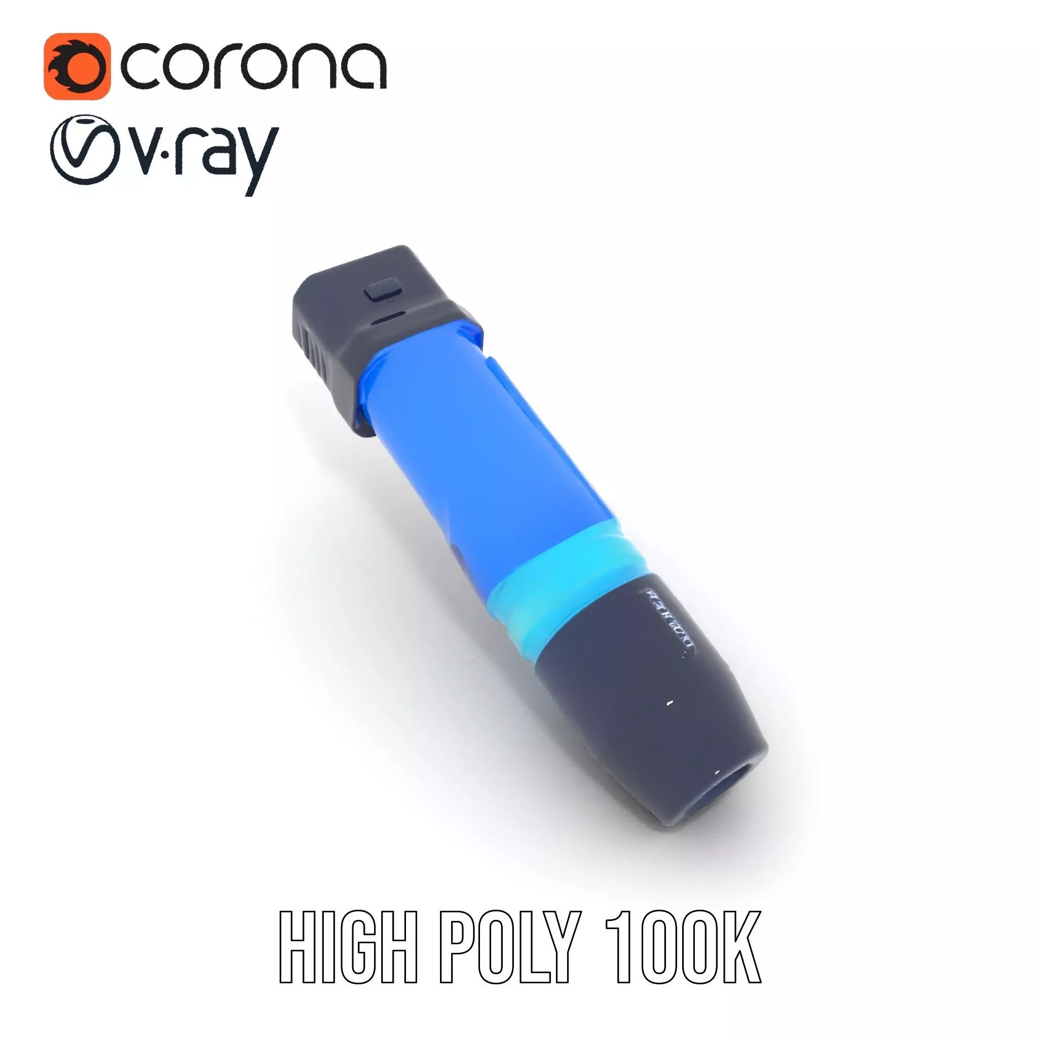 Futuristic Blue Light Pen model pack Low-poly 3D model_22