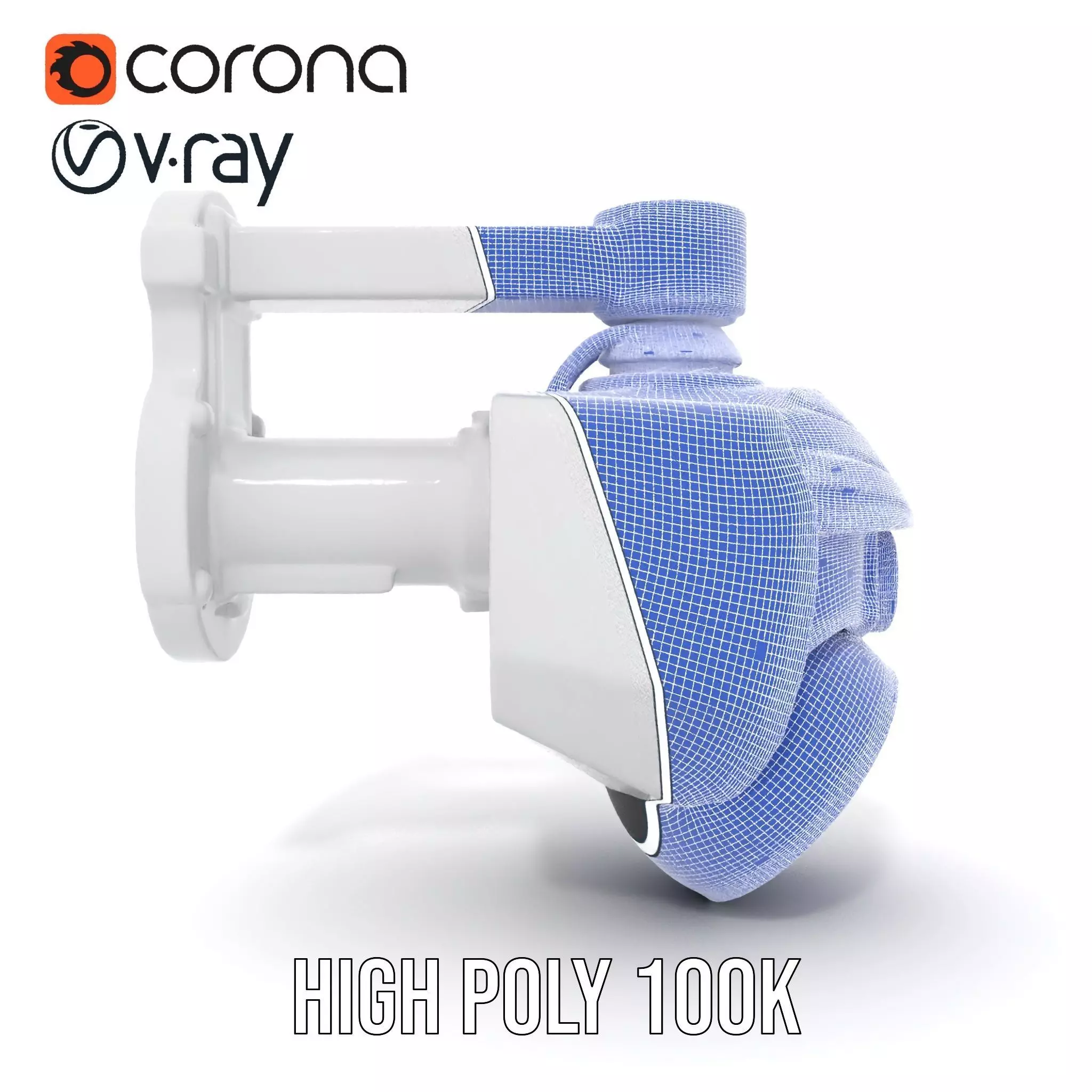 Security Camera Model Pack with Adjustable Wall Mount Low-poly 3D model_32