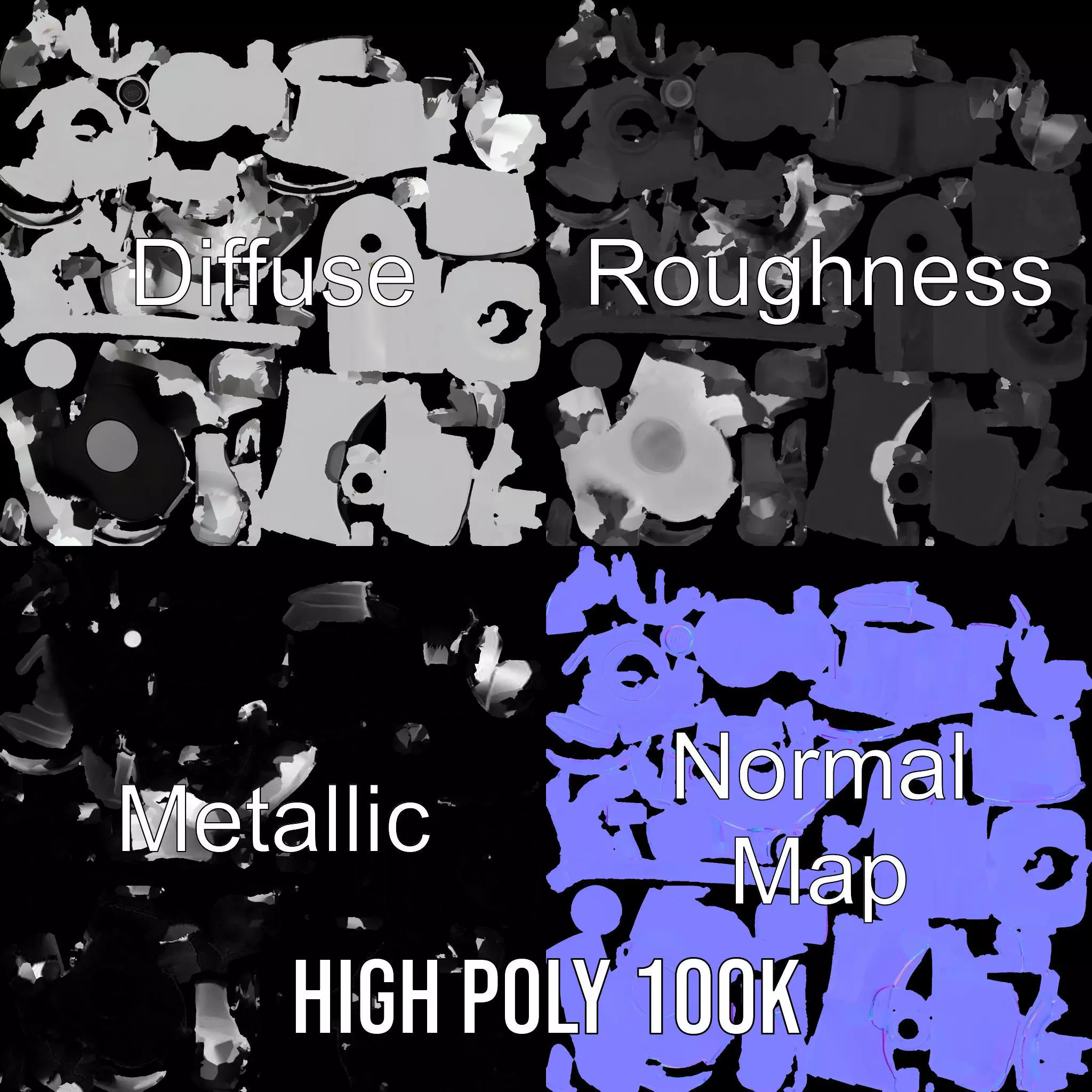 Security Camera Model Pack with Adjustable Wall Mount Low-poly 3D model_3