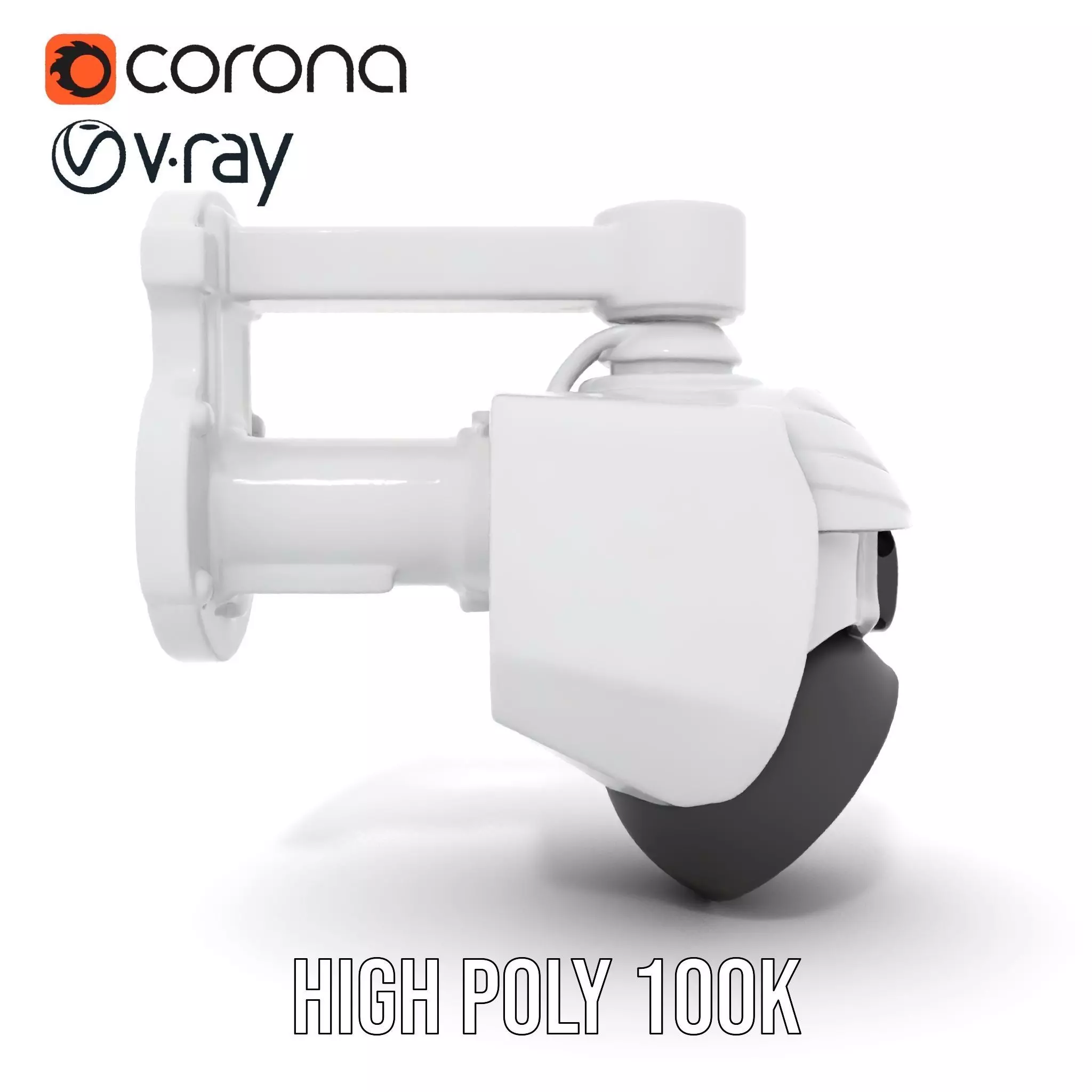 Security Camera Model Pack with Adjustable Wall Mount Low-poly 3D model_34