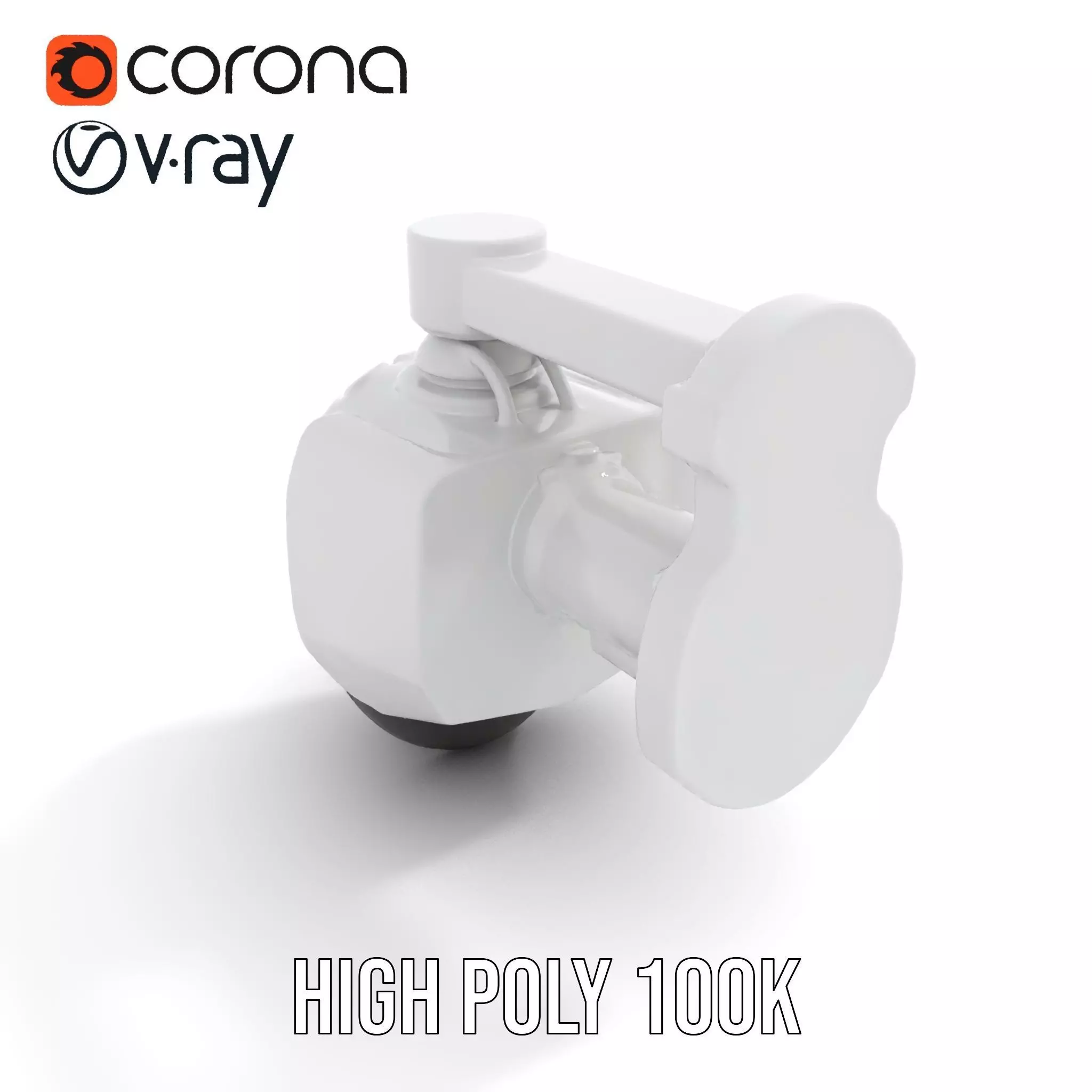 Security Camera Model Pack with Adjustable Wall Mount Low-poly 3D model_15