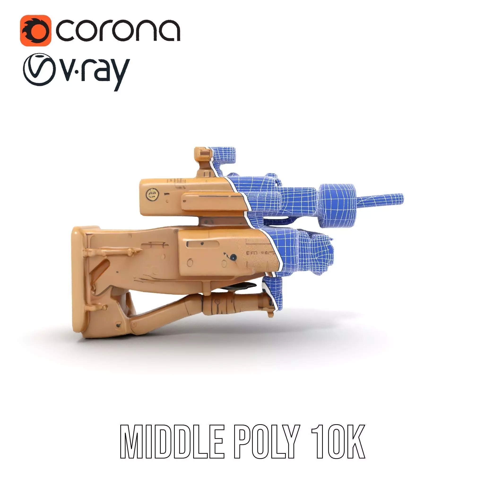 HighTech Surveillance Turret Model Pack Low-poly 3D model_30