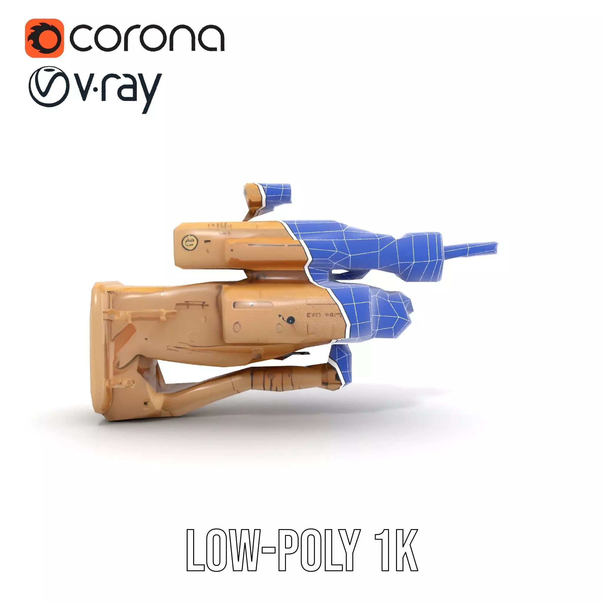 HighTech Surveillance Turret Model Pack Low-poly 3D model_28