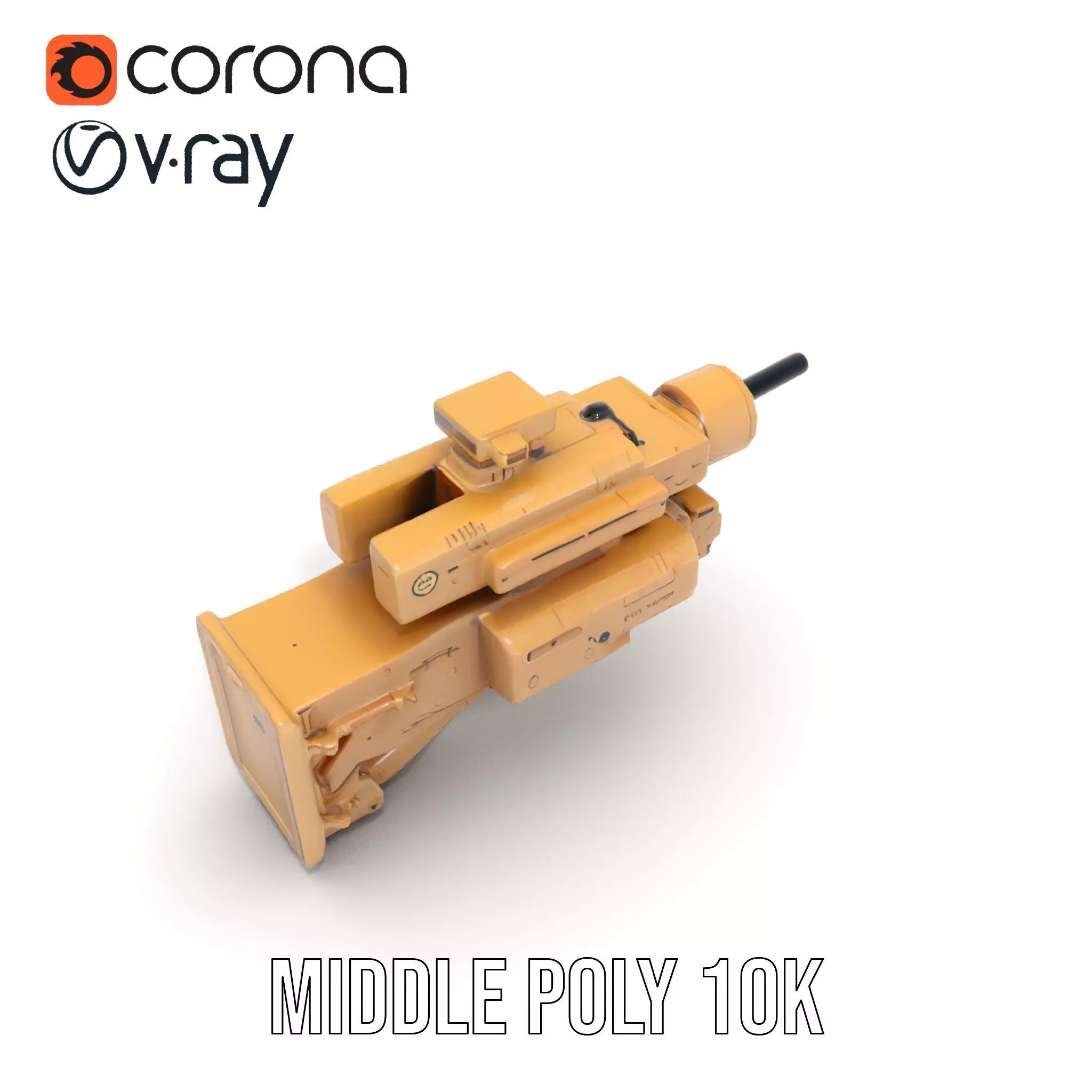 HighTech Surveillance Turret Model Pack Low-poly 3D model_11