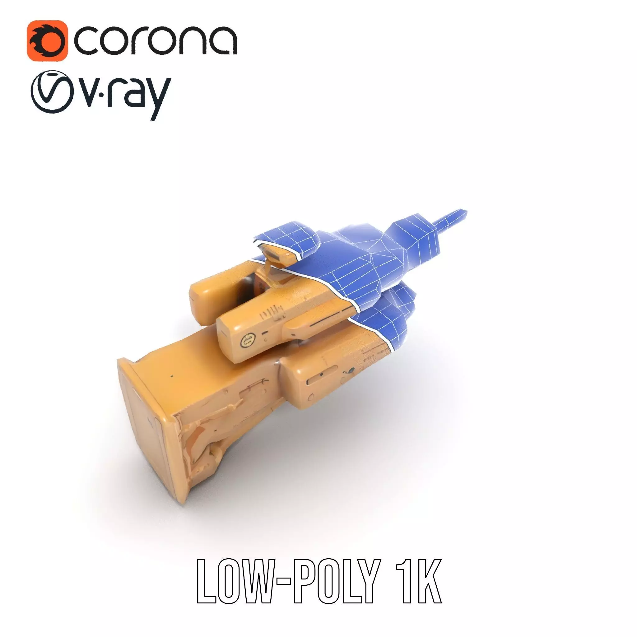 HighTech Surveillance Turret Model Pack Low-poly 3D model_12