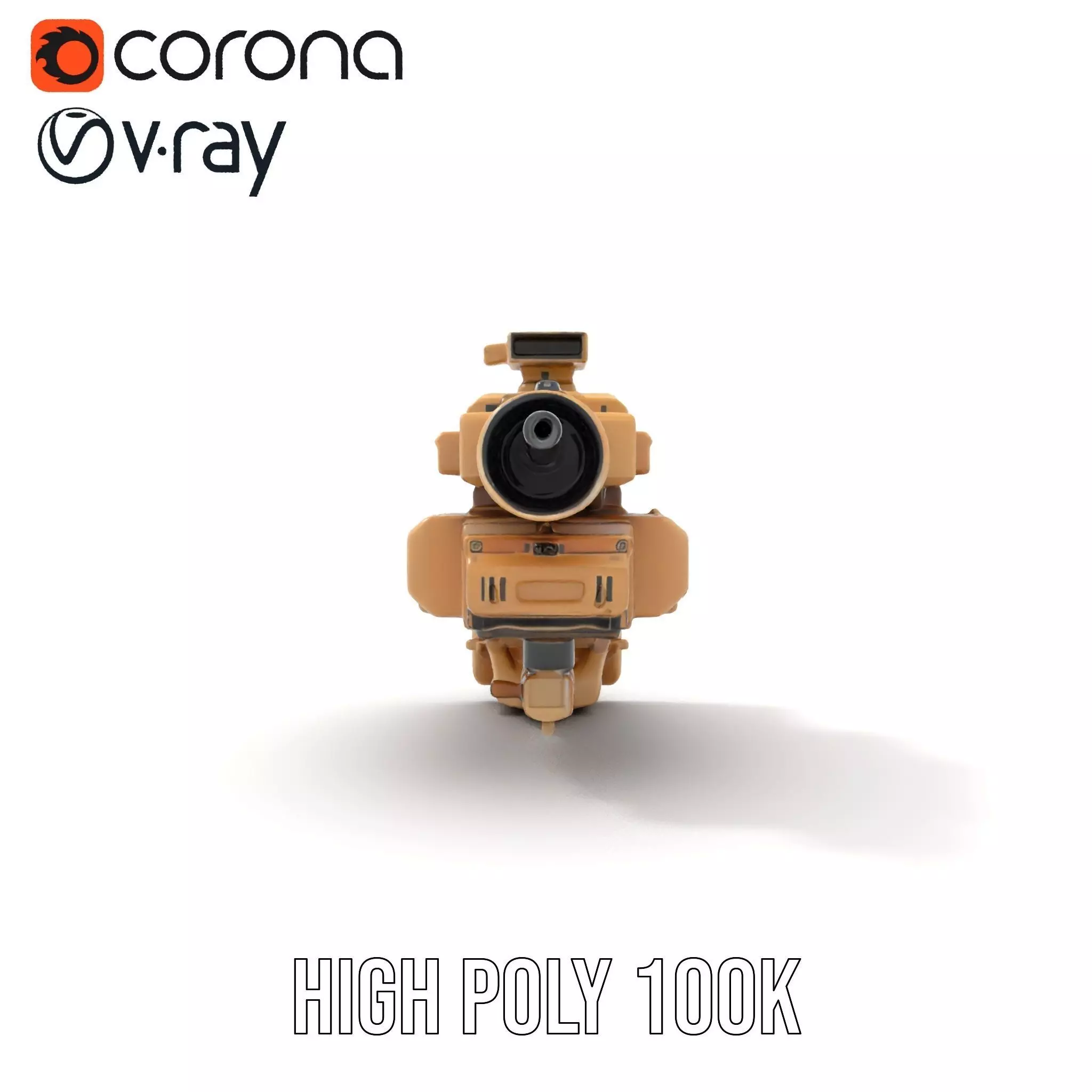 HighTech Surveillance Turret Model Pack Low-poly 3D model_15