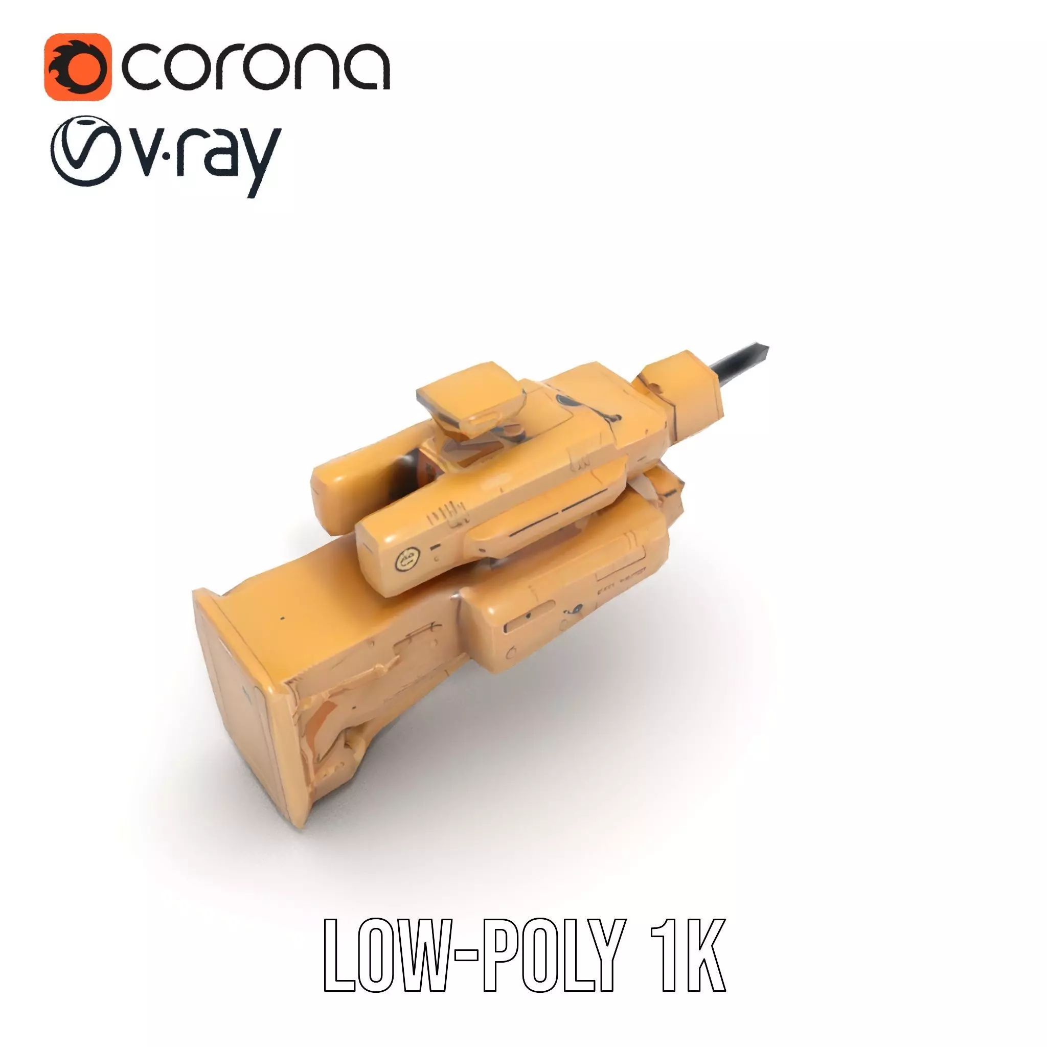 HighTech Surveillance Turret Model Pack Low-poly 3D model_22