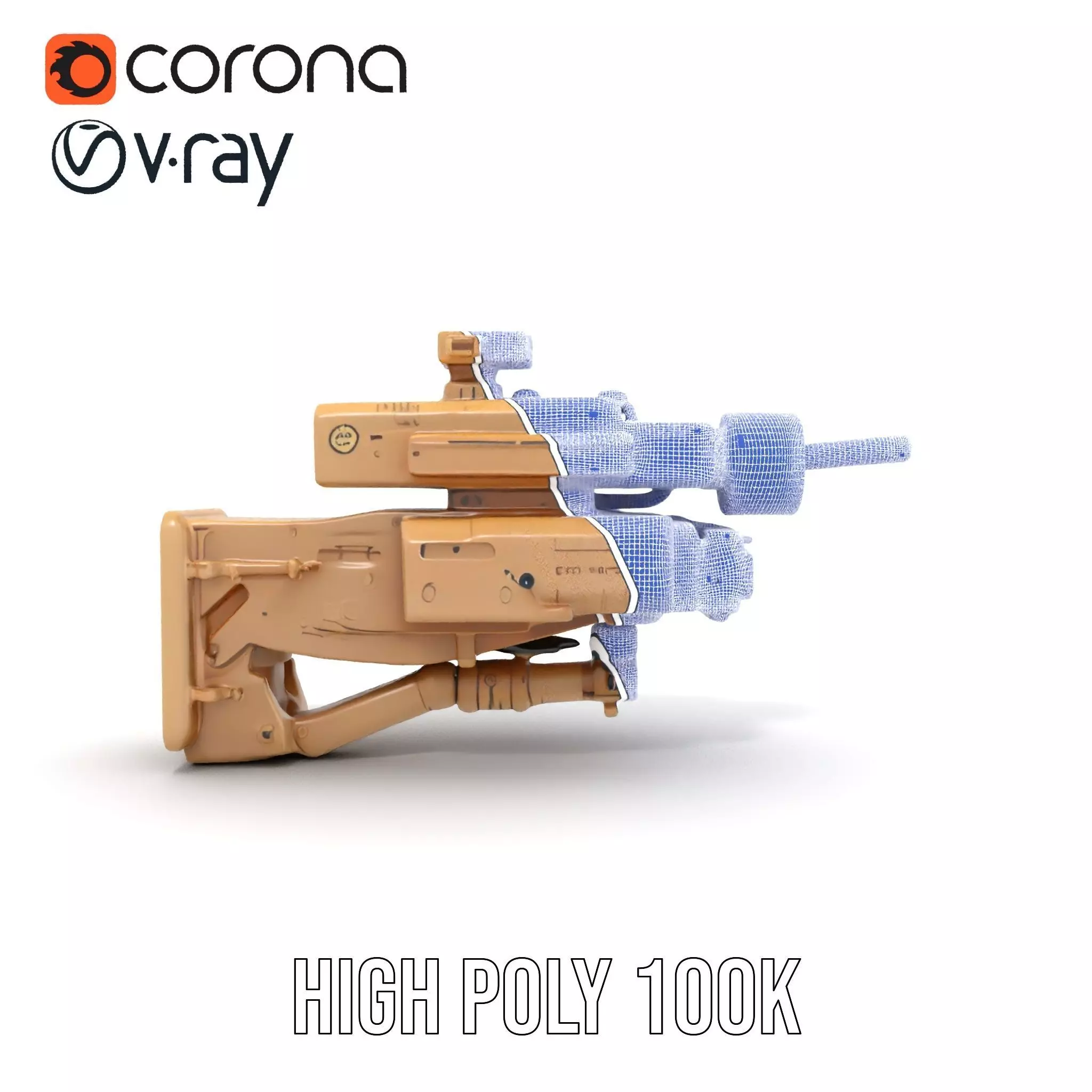 HighTech Surveillance Turret Model Pack Low-poly 3D model_32