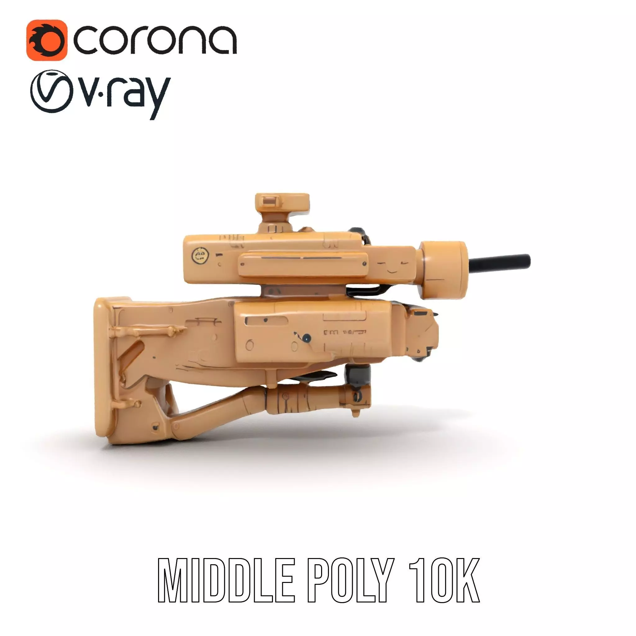 HighTech Surveillance Turret Model Pack Low-poly 3D model_21